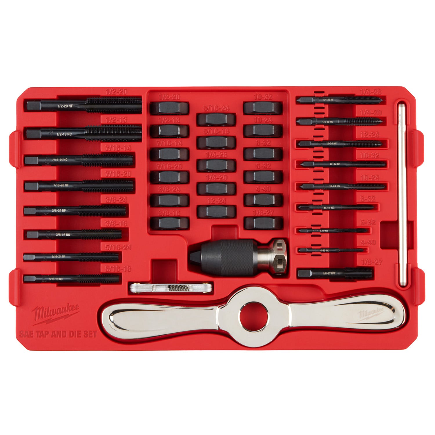 Milwaukee 49-22-5604 38PC SAE Tap & Die PACKOUT Set w/ Hex-LOK 2-in-1 Handle