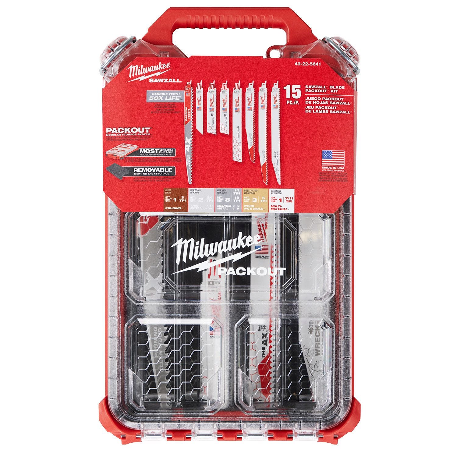 Milwaukee 49-22-5641 15PC SAWZALL BLADE PACKOUT KIT – Tool Nut