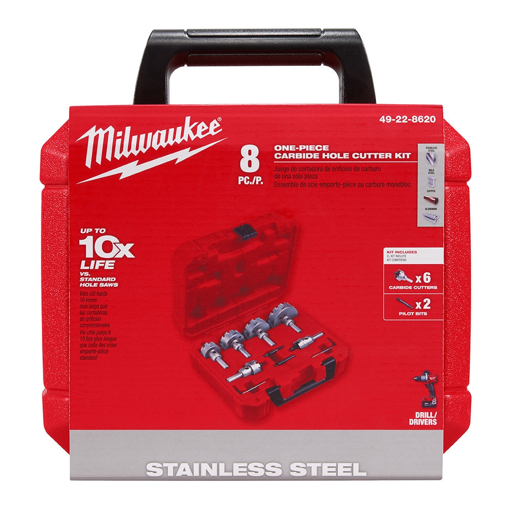 Milwaukee 49-22-8620 One-piece Carbide Hole Cutter 8-Piece Kit
