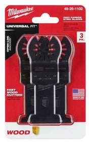 Milwaukee 49-25-1103 Open-Lok 1-3/8-Inch Hcs Wood Blade, 3-Pack