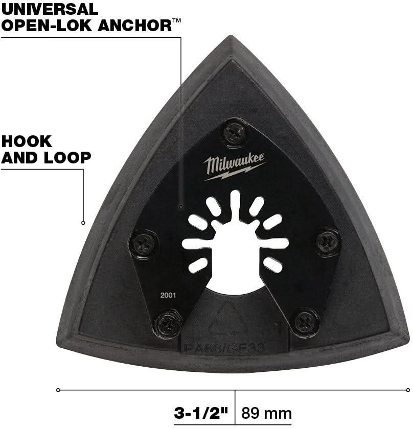 Milwaukee 49-25-2001 Open-Lok 3-1/2-Inch Triangle Sanding Pad 1-Pack