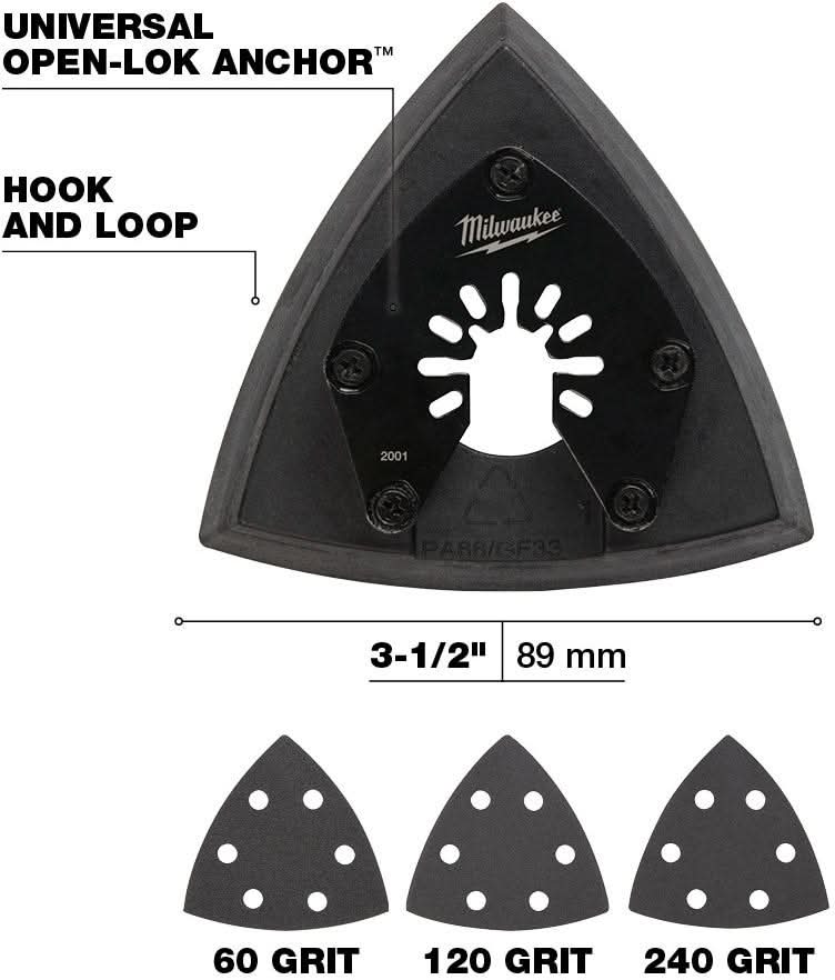 Milwaukee 49-25-2009 Open-Lok 3-1/2-Inch Sanding Pad & Paper Var Set