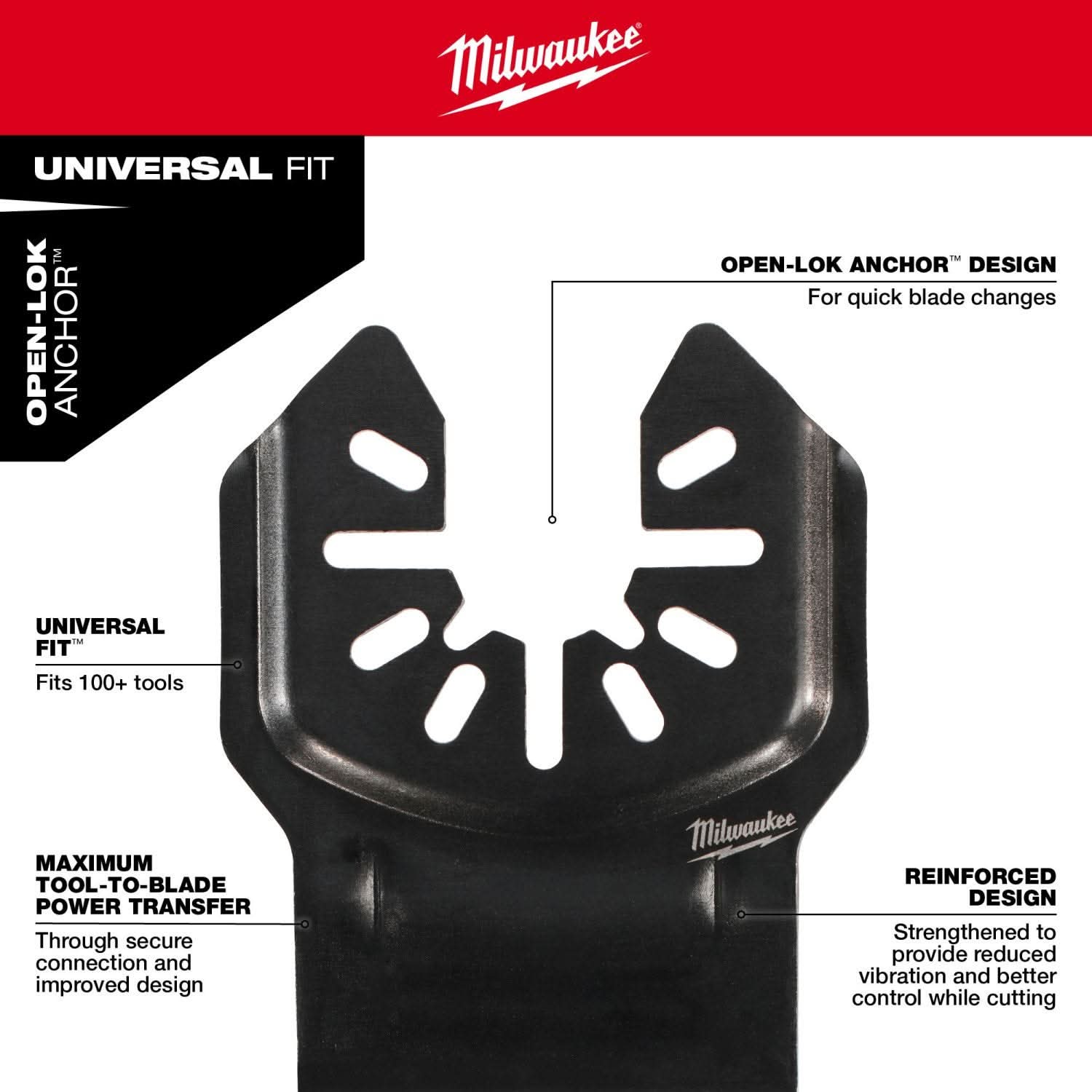 Milwaukee 49-25-2275 MILWAUKEE OPEN-LOK DIAMOND MAX Diamond Grit Grout Removal Multi-Tool Blade 5PK