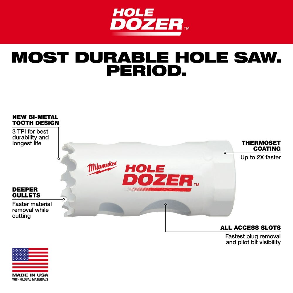 Milwaukee 49-56-0062 1-1/4-Inch Hole Dozer Bi-Metal Hole Saw