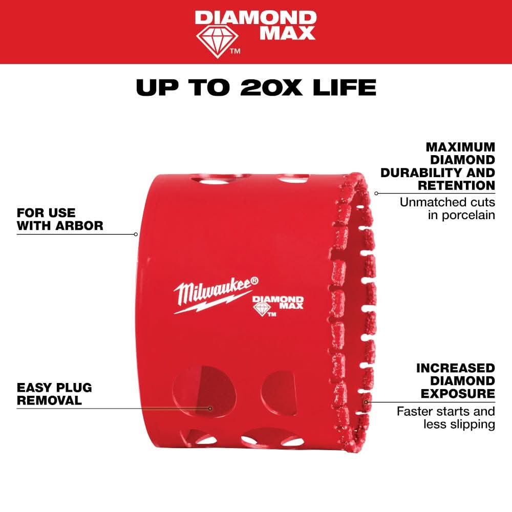 Milwaukee 49-56-5656 Milwaukee 2-3/8" Diamond Max Hole Saw