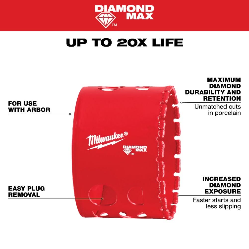 Milwaukee 49-56-5661 Milwaukee 2-9/16" Diamond Max Hole Saw
