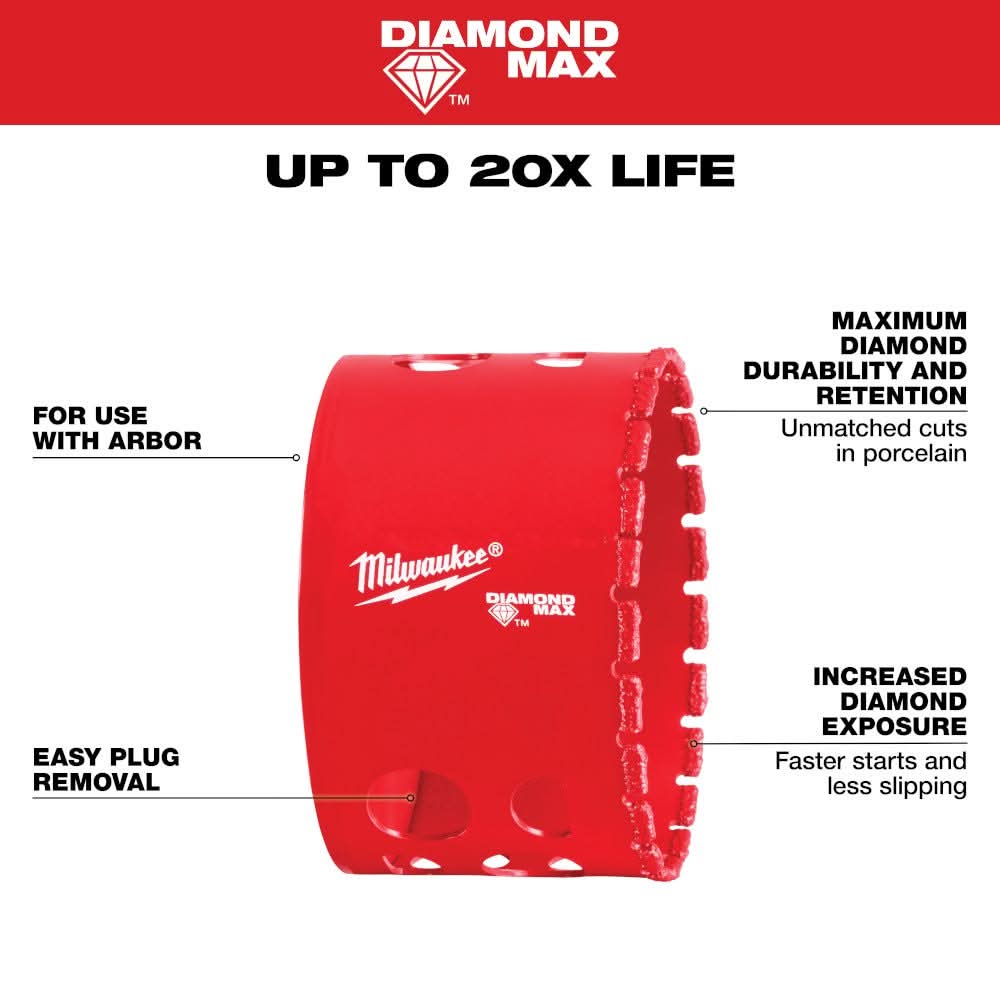 Milwaukee 49-56-5666 Milwaukee 2-3/4" Diamond Max Hole Saw