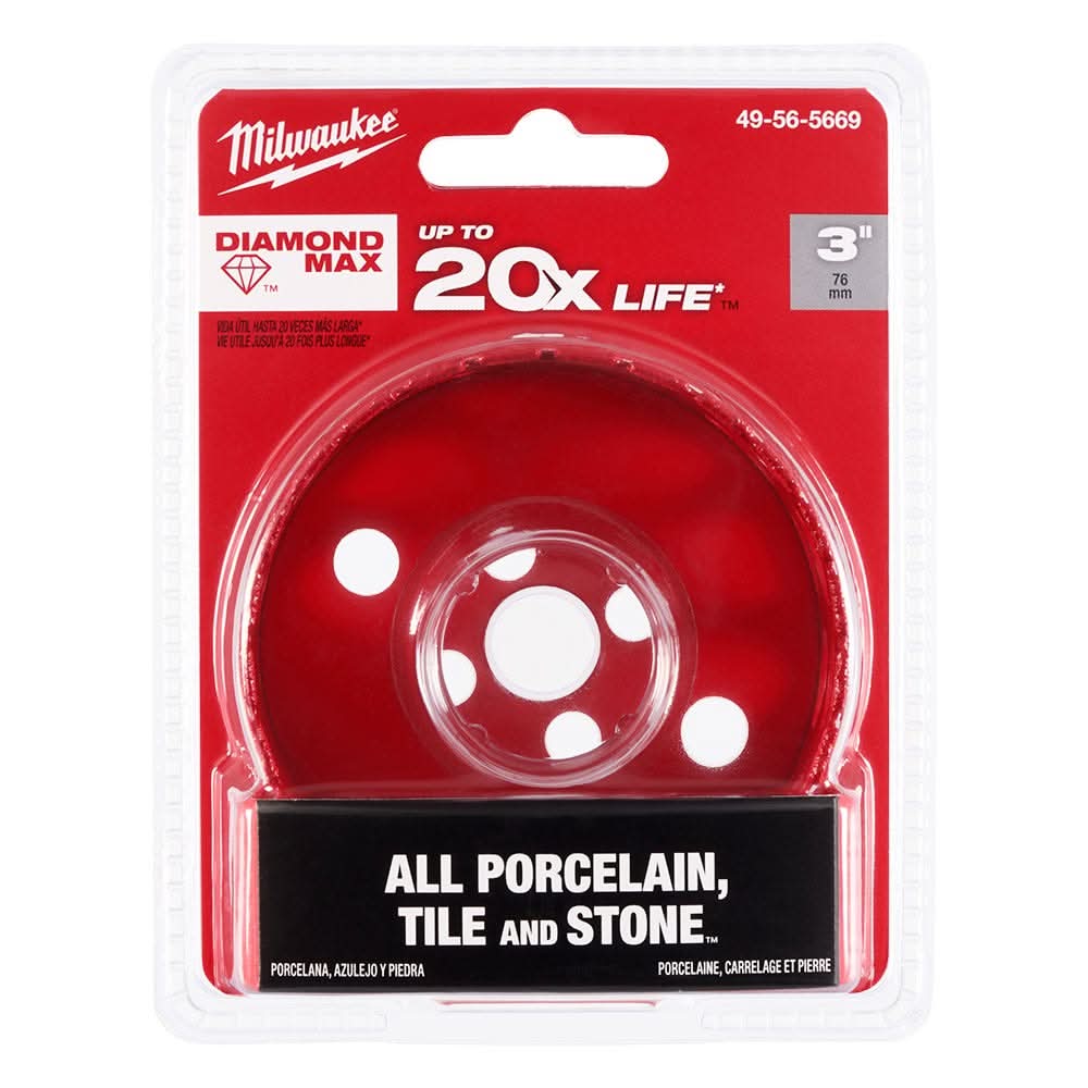 Milwaukee 49-56-5669 Milwaukee 3" Diamond Max Hole Saw