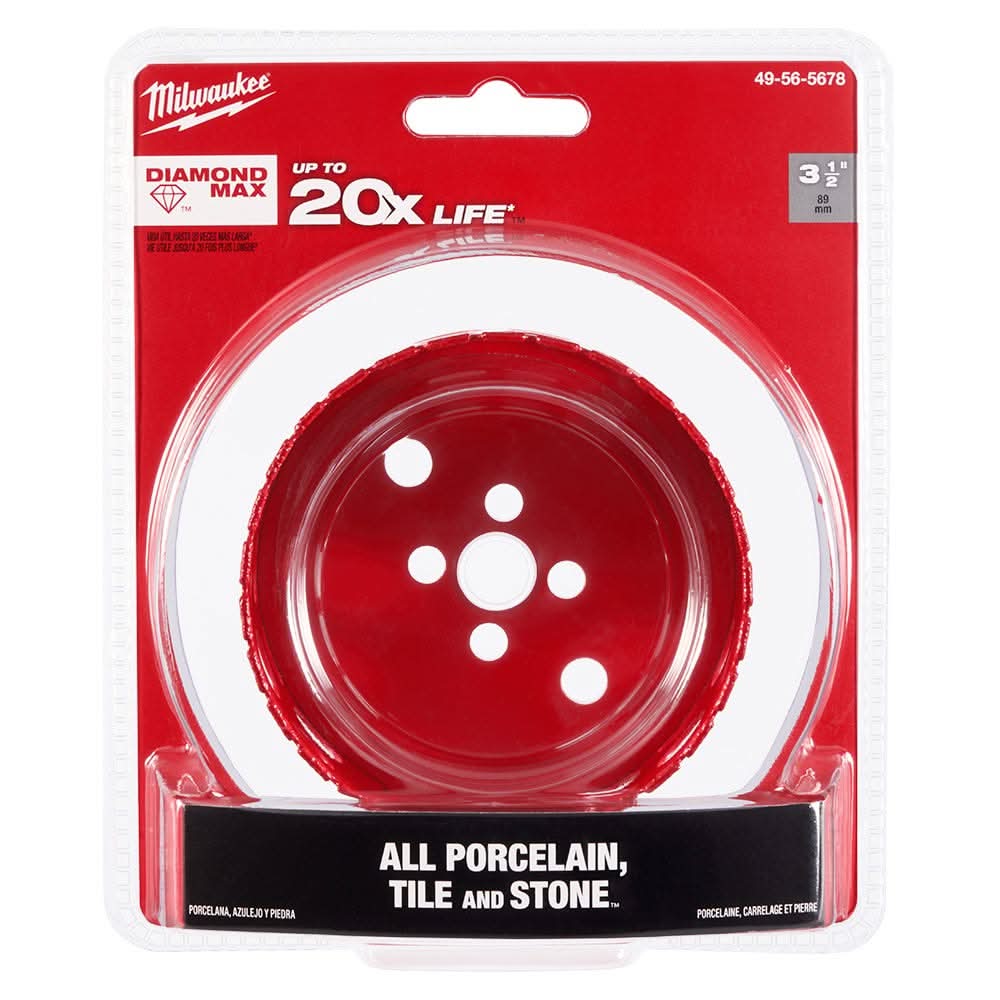 Milwaukee 49-56-5678 Milwaukee 3-1/2" Diamond Max Hole Saw