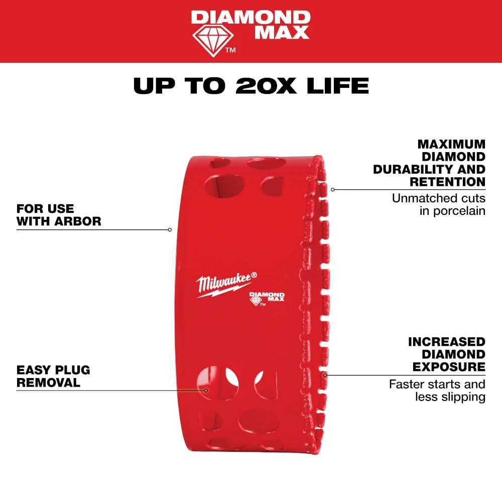 Milwaukee 49-56-5684 Milwaukee 4" Diamond Max Hole Saw