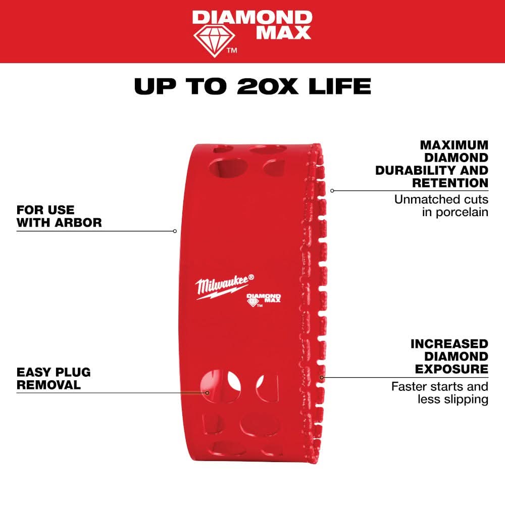 Milwaukee 49-56-5691 Milwaukee 4-1/2" Diamond Max Hole Saw