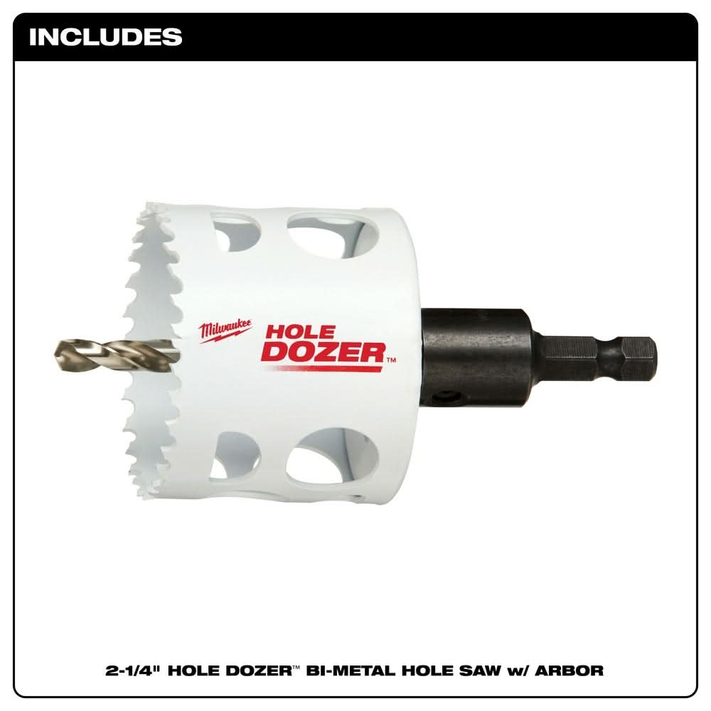 Milwaukee 49-56-9680 2-1/4-Inch Hole Dozer Bi-Metal Hole Saw with Arbor