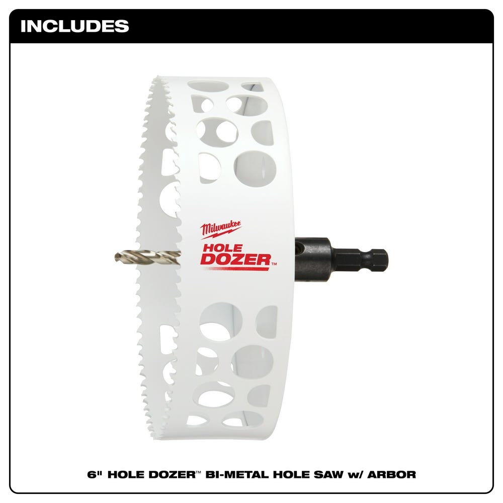 Milwaukee 49-56-9698 6-Inch Hole Dozer Bi-Metal Hole Saw with Arbor