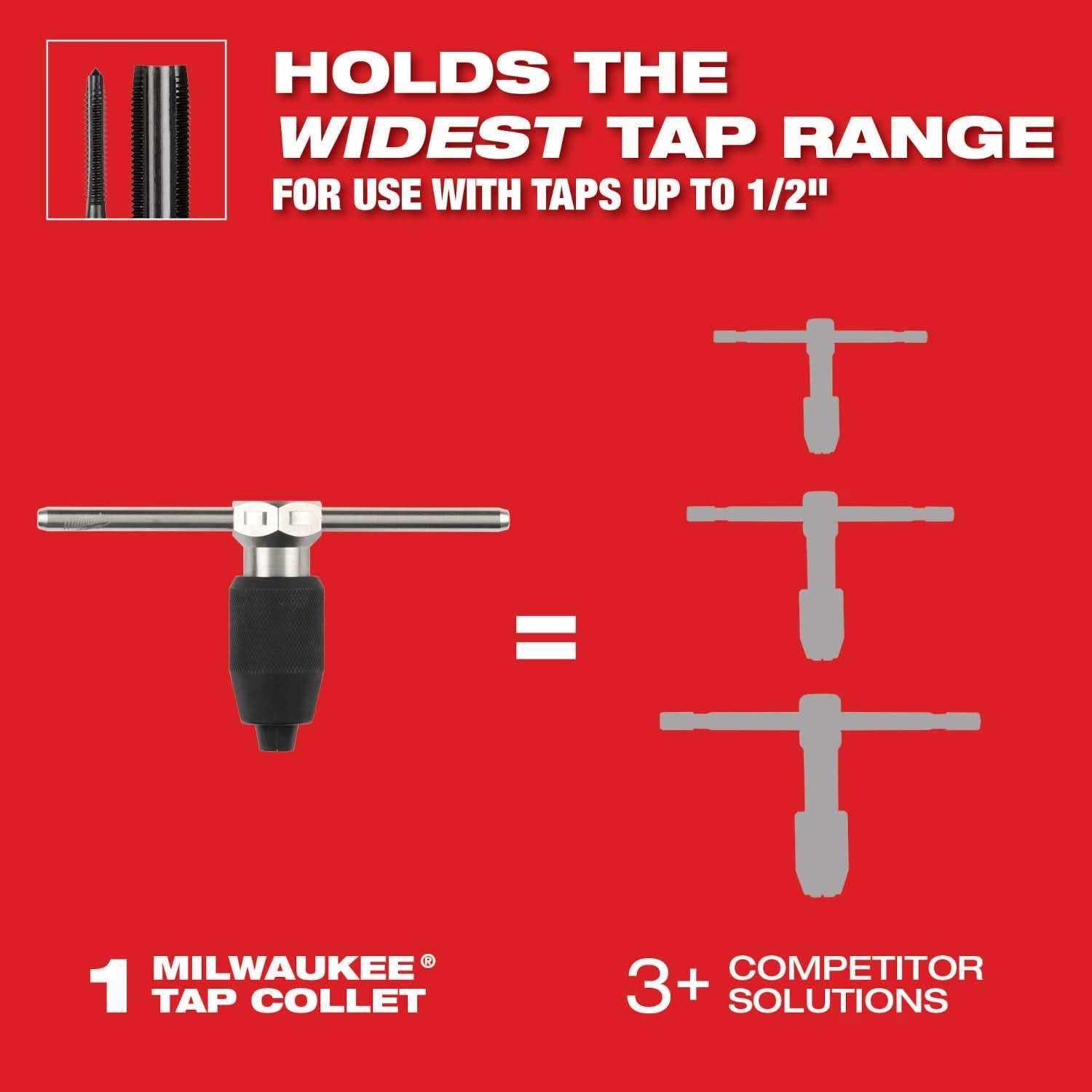 Milwaukee 49-57-5001 Tap Collet for Taps up to 1/2" & T Handle Bar