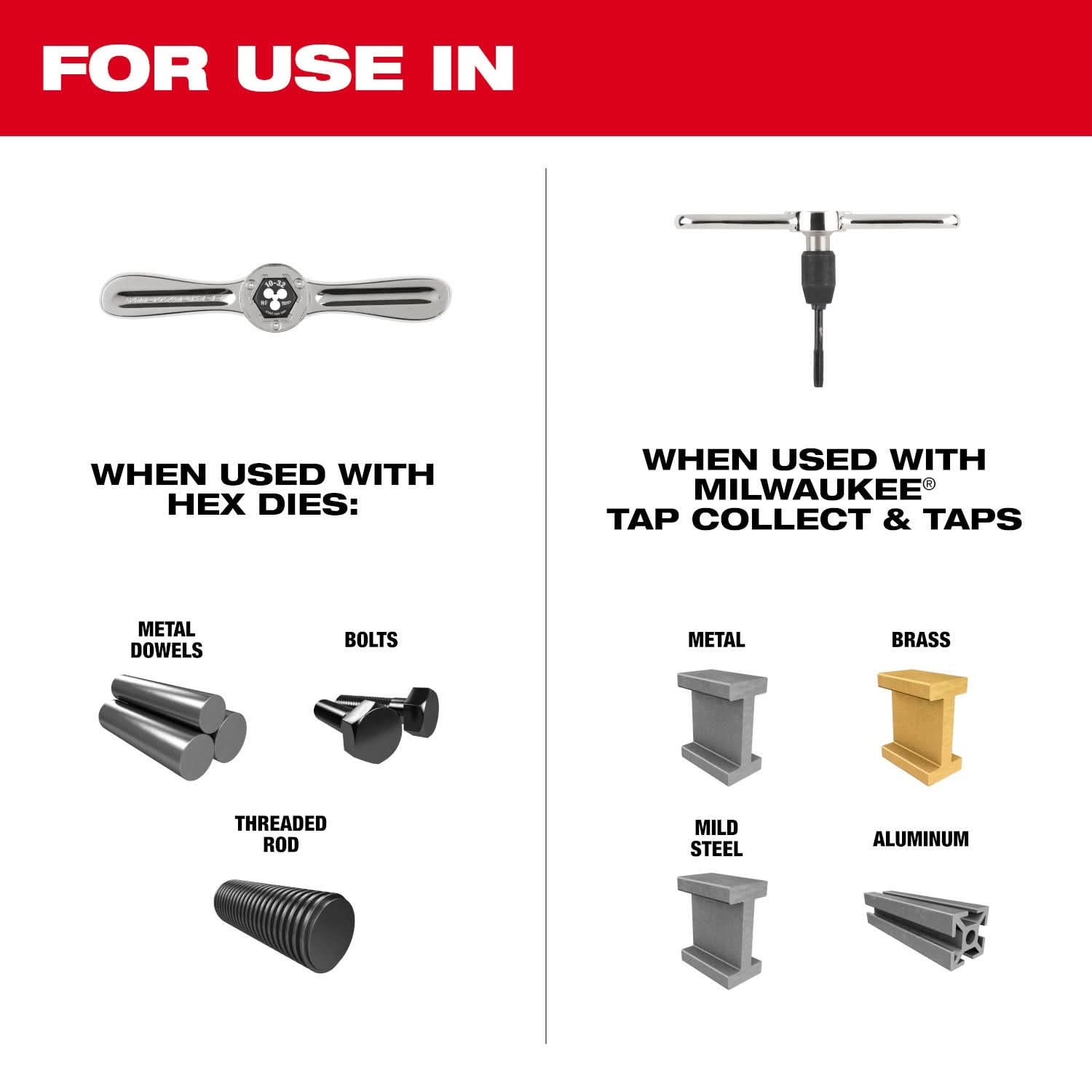 Milwaukee 49-57-5002 Hex-LOK 2-in-1 Tap and Die Threading Handle