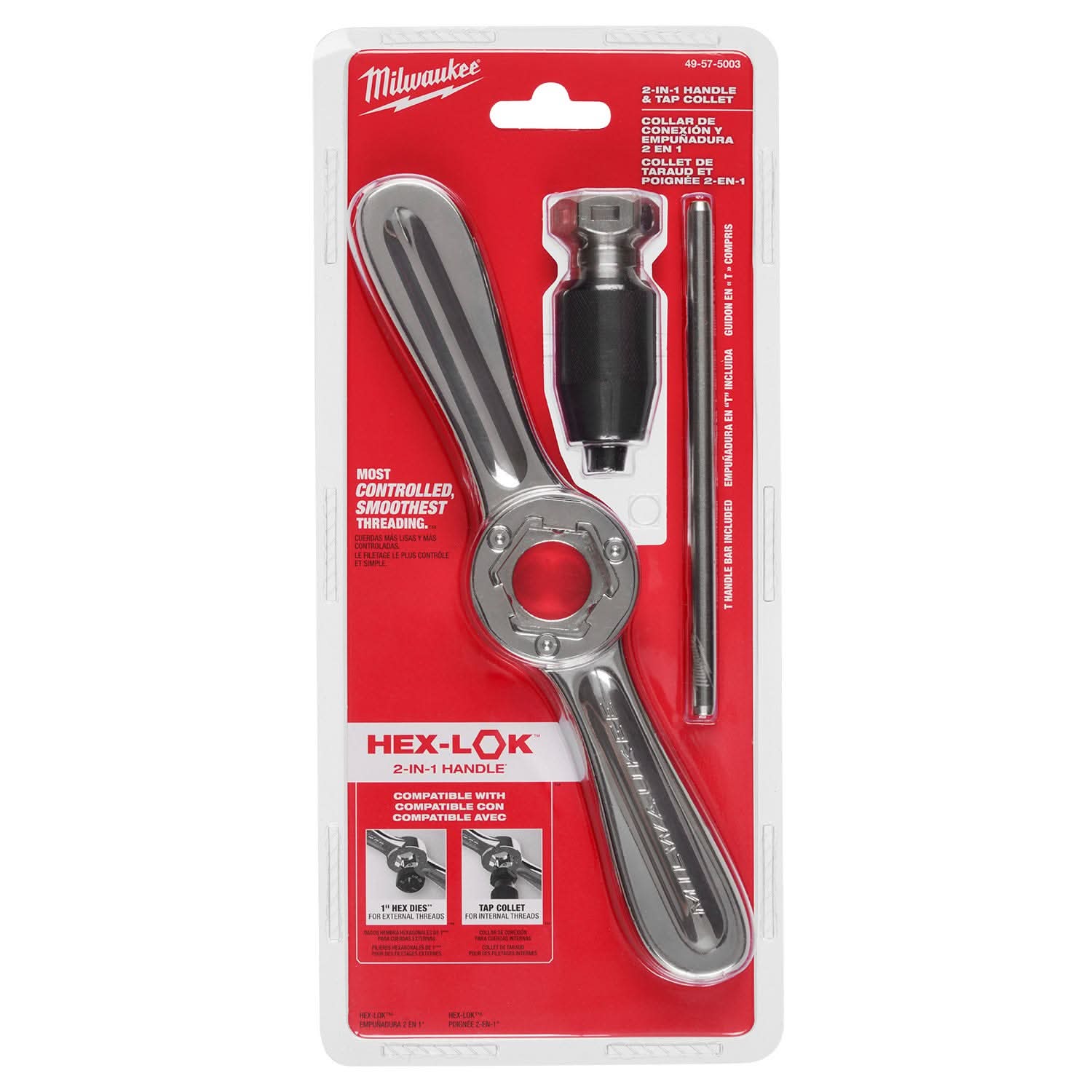 Milwaukee 49-57-5003 Hex-LOK 2-in-1 Tap and Die Threading Handle & Tap Collet
