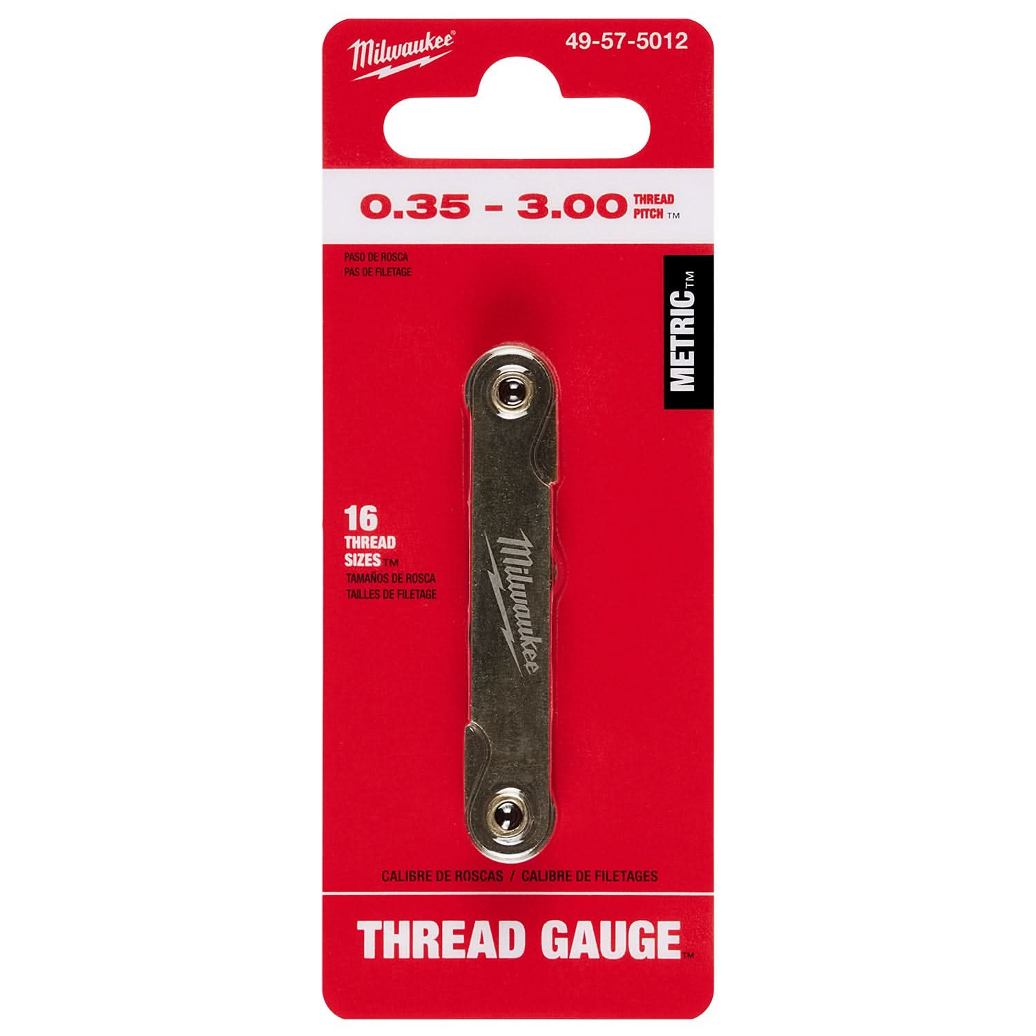 Milwaukee 49-57-5012 0.35-3.00 mm Metric Thread Pitch Gauge