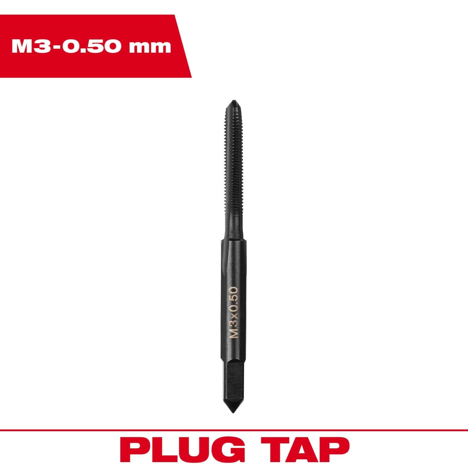 Milwaukee 49-57-5111 M3-0.50 mm Straight Flute Plug Tap