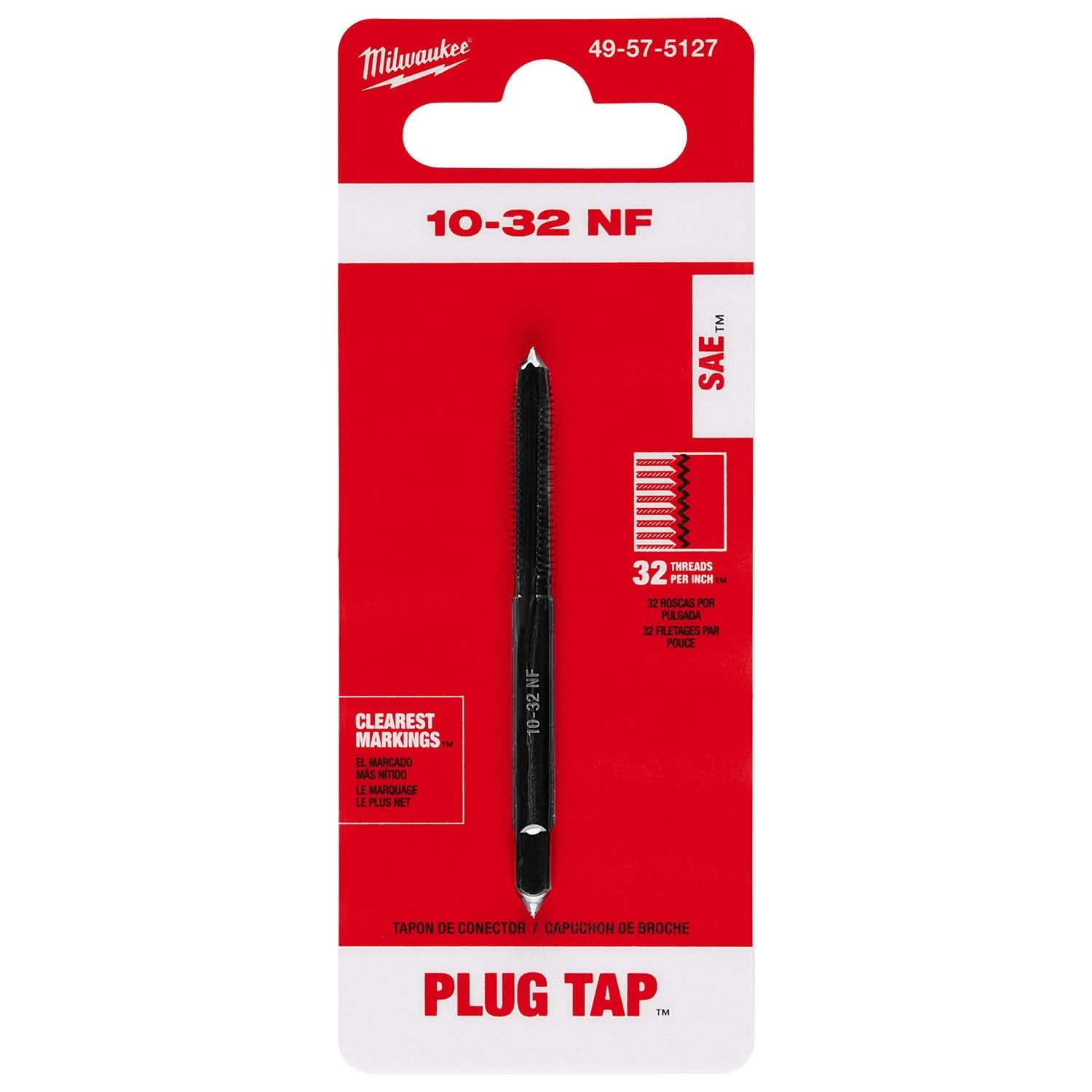 Milwaukee 49-57-5127 10-32 NF Straight Flute Plug Tap