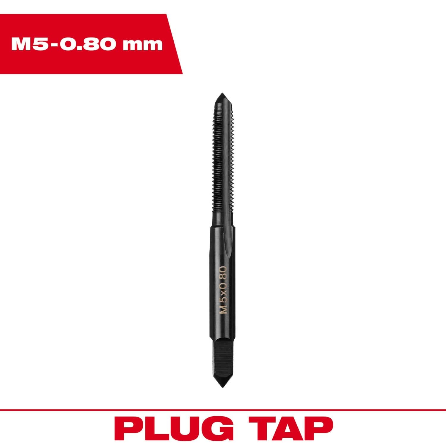 Milwaukee 49-57-5129 M5-0.80 mm Straight Flute Plug Tap