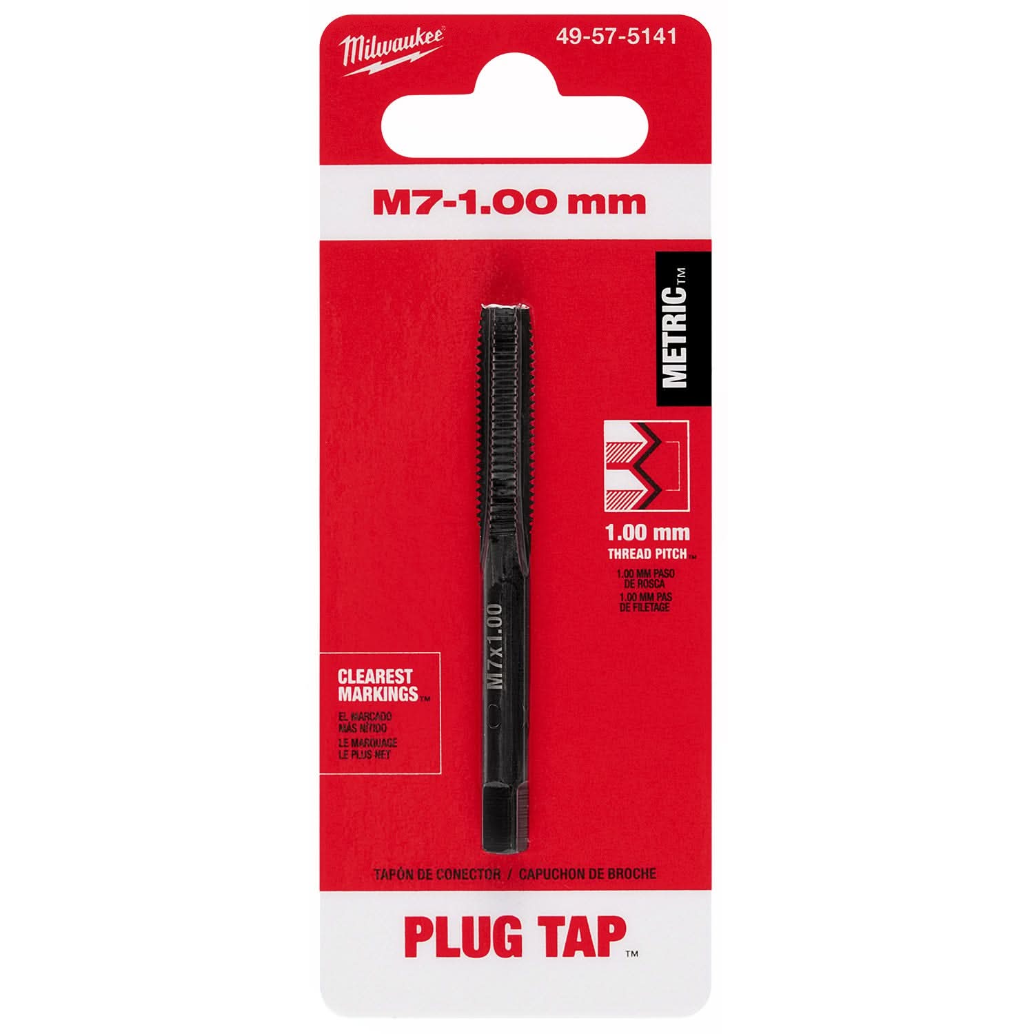 Milwaukee 49-57-5141 M7-1.00 mm Straight Flute Plug Tap
