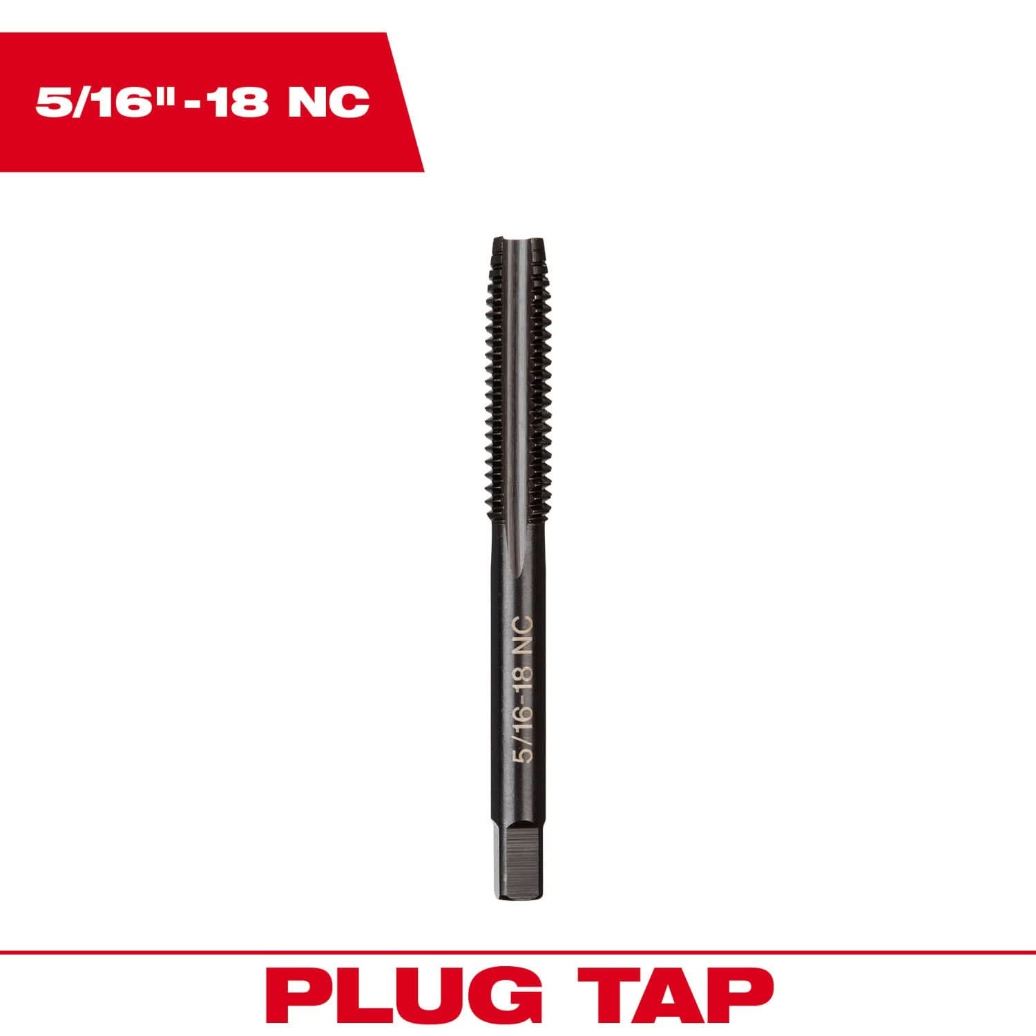 Milwaukee 49-57-5142 5/16"-18 NC Straight Flute Plug Tap
