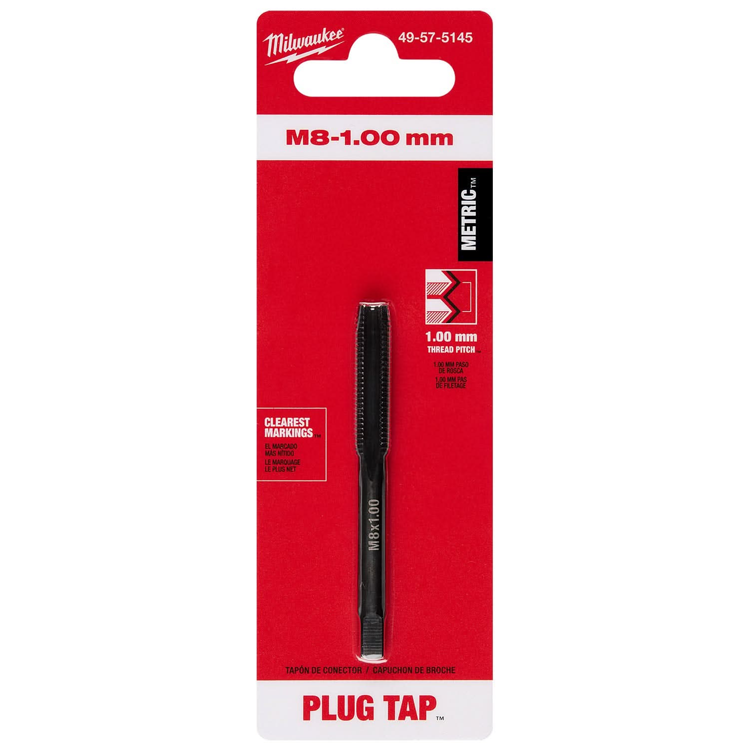 Milwaukee 49-57-5145 M8-1.00 mm Straight Flute Plug Tap