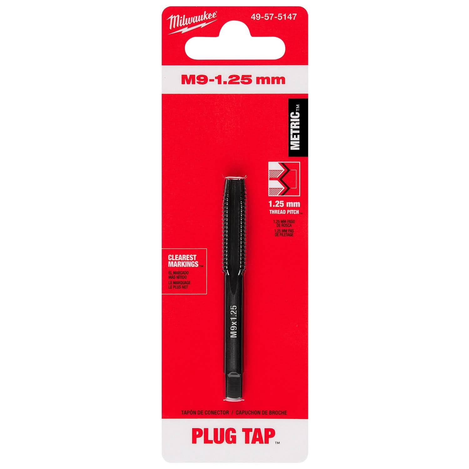 Milwaukee 49-57-5147 M9-1.25 mm Straight Flute Plug Tap