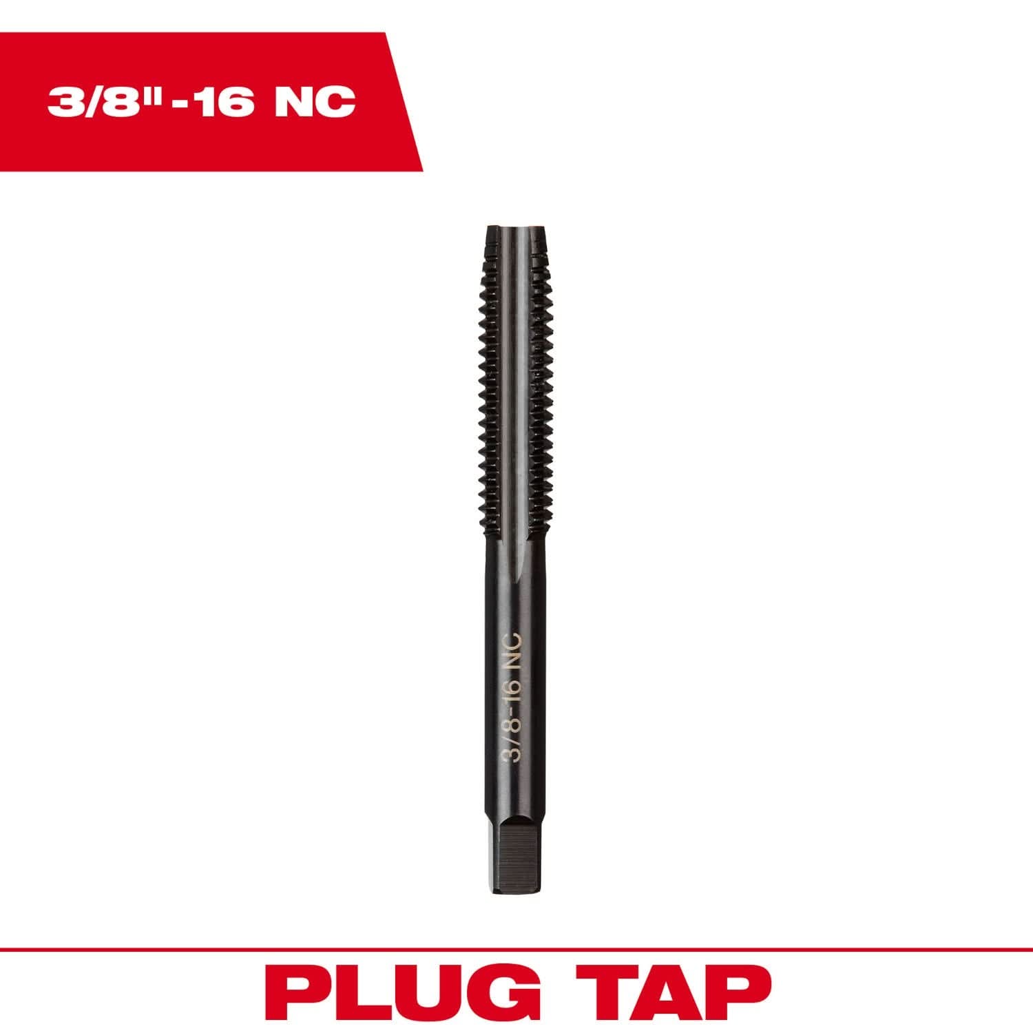Milwaukee 49-57-5148 3/8"-16 NC Straight Flute Plug Tap