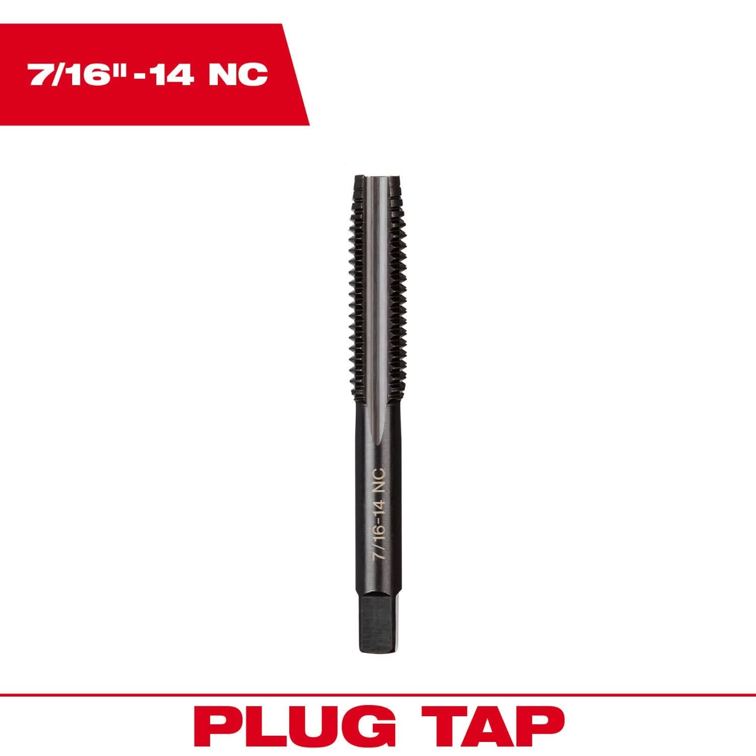 Milwaukee 49-57-5155 7/16"-14 NC Straight Flute Plug Tap