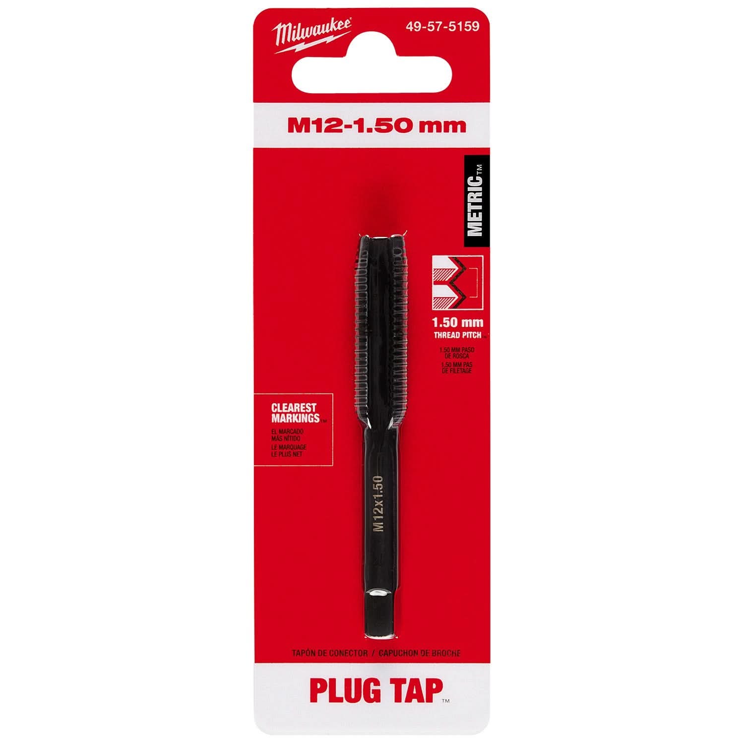 Milwaukee 49-57-5159 M12-1.50 mm Straight Flute Plug Tap