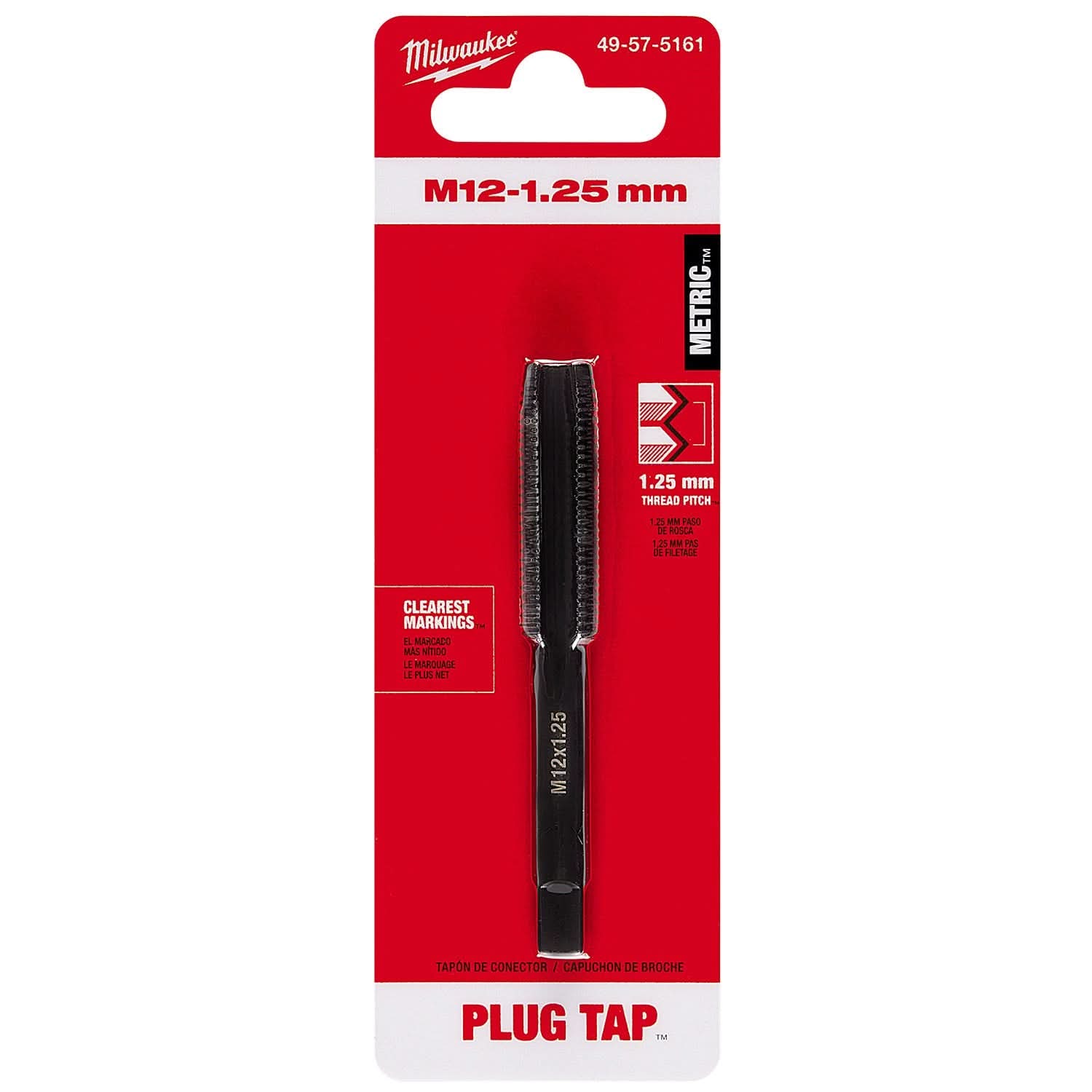 Milwaukee 49-57-5161 M12-1.25 mm Straight Flute Plug Tap