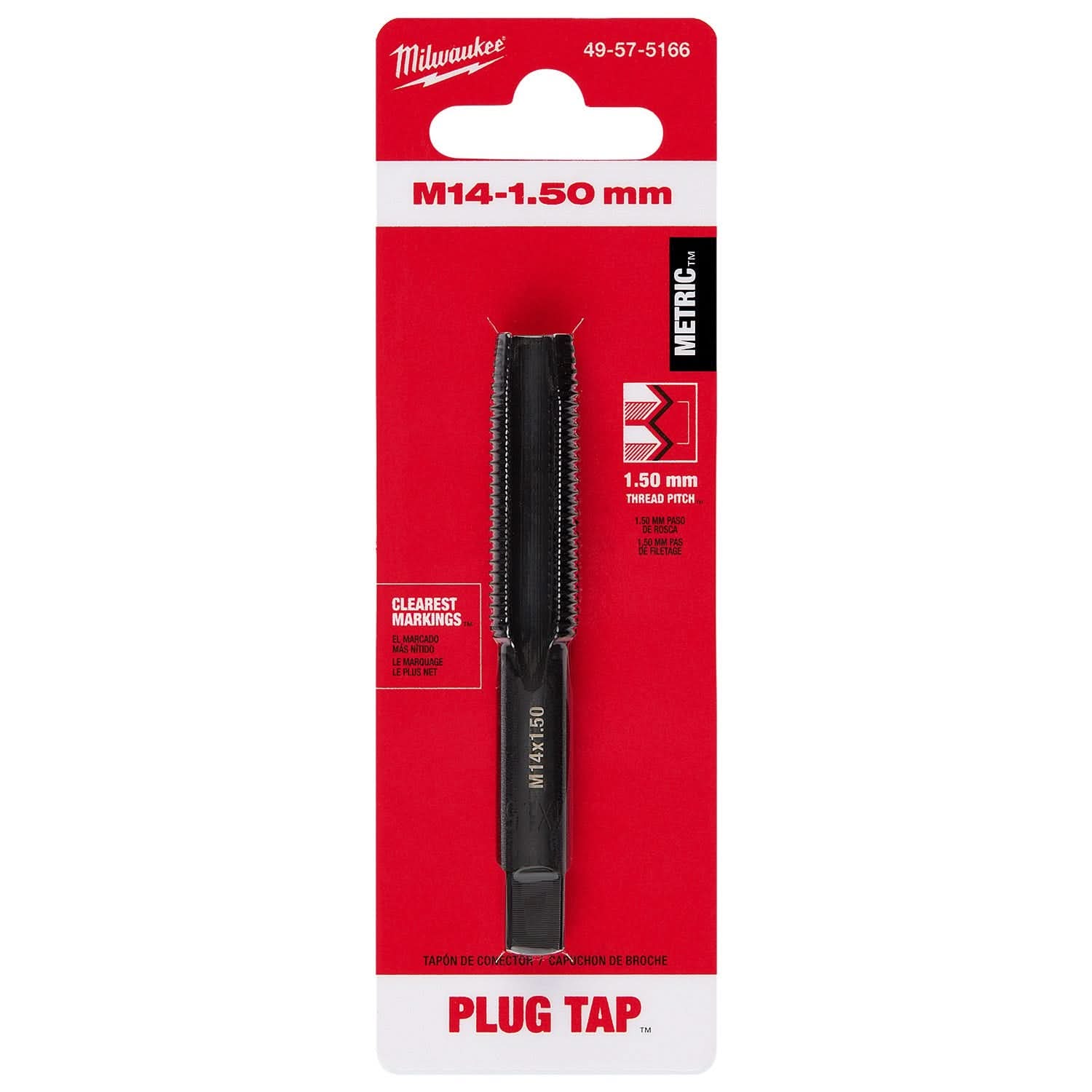 Milwaukee 49-57-5166 M14-1.50 mm Straight Flute Plug Tap