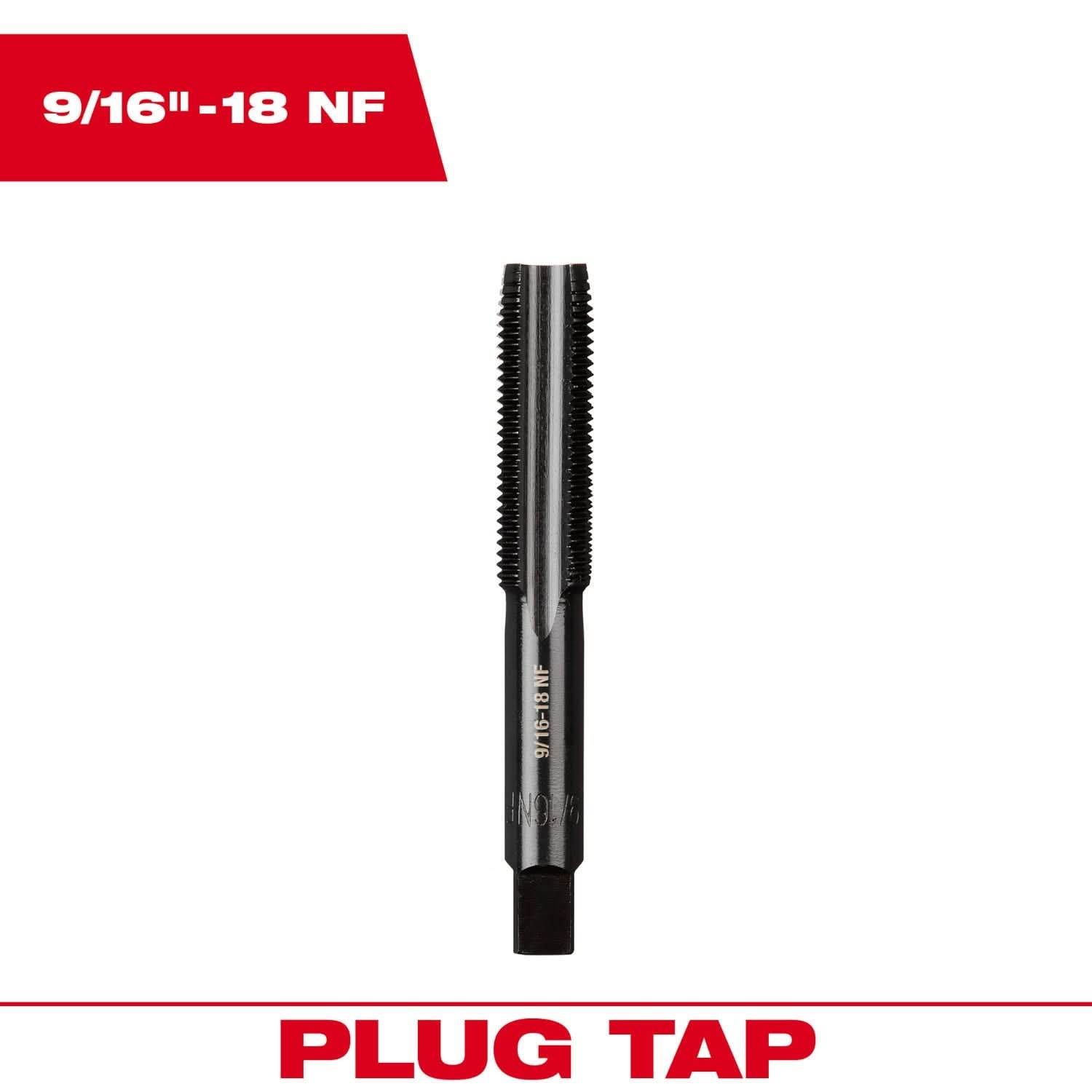 Milwaukee 49-57-5168 9/16"-18 NF Straight Flute Plug Tap