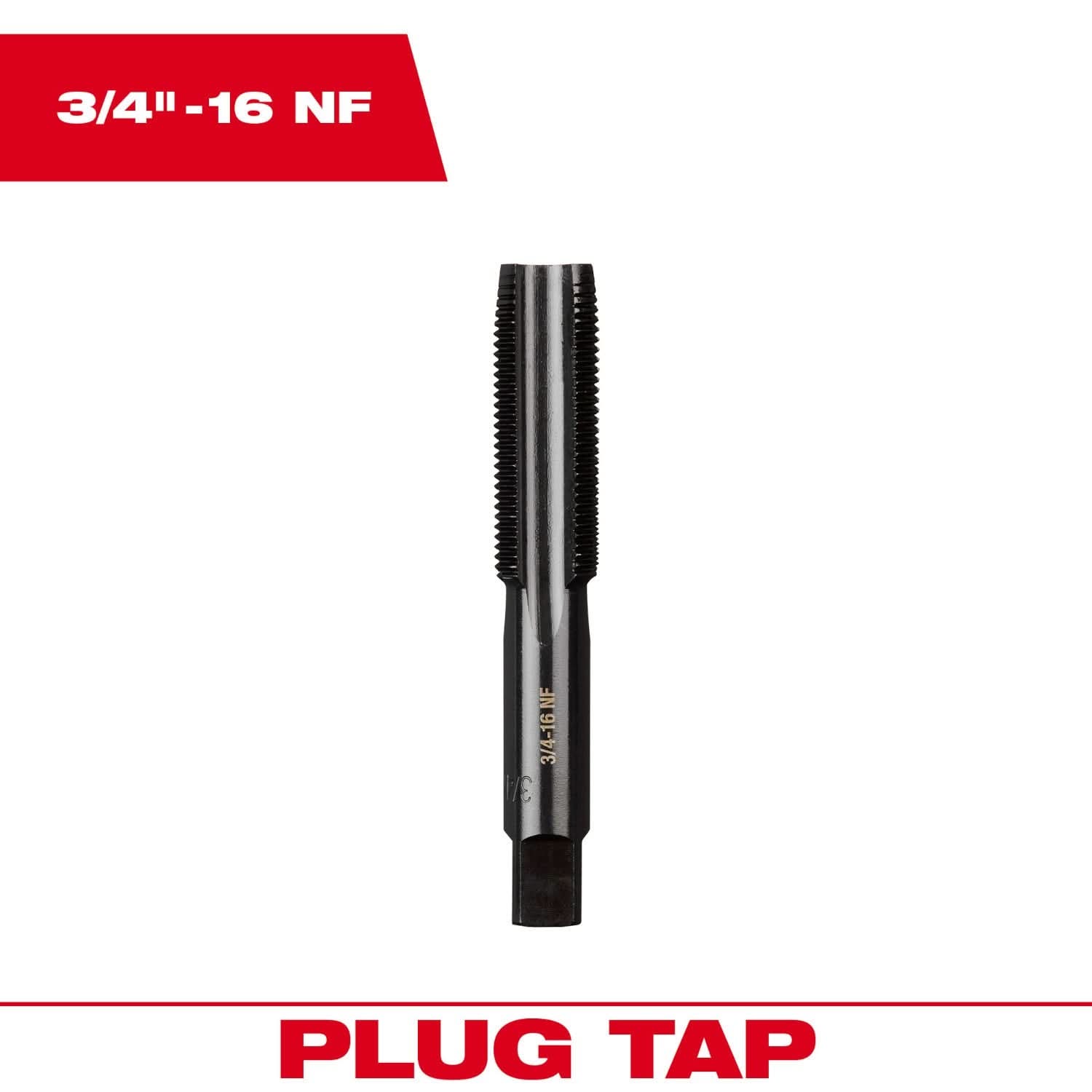 Milwaukee 49-57-5178 3/4"-16 NF Straight Flute Plug Tap