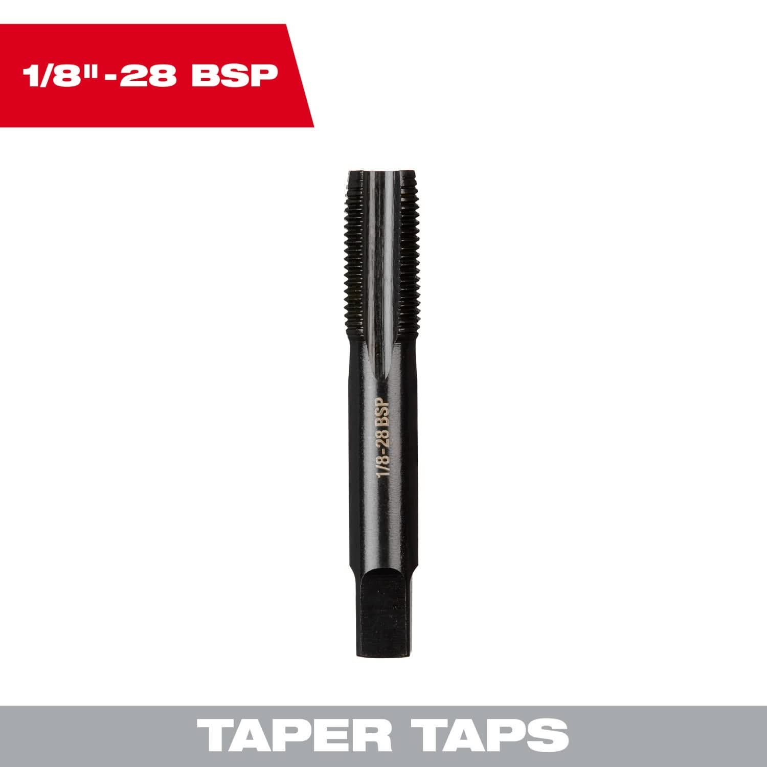 Milwaukee 49-57-5190 1/8"-28 BSP Straight Flute Taper Tap