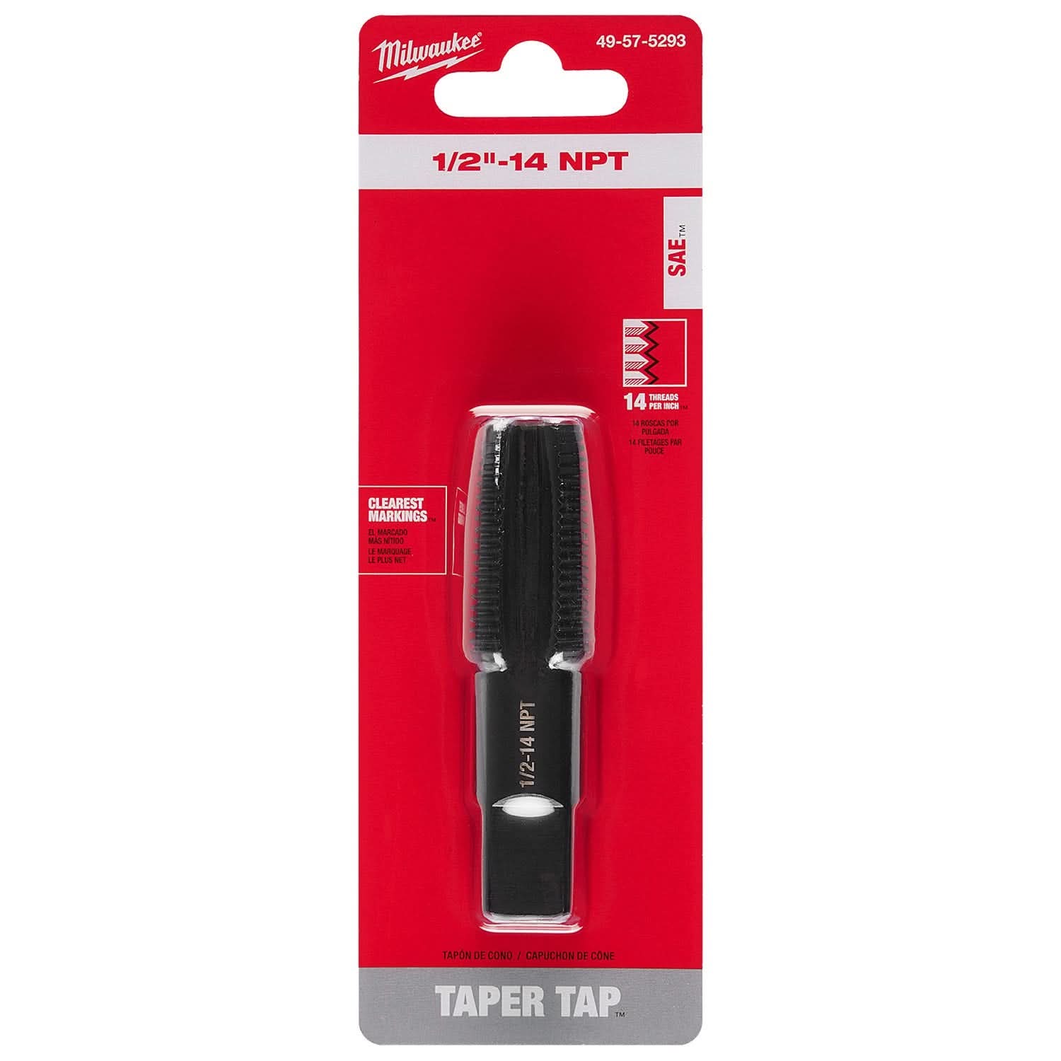 Milwaukee 49-57-5293 1/2"-14 NPT Straight Flute Taper Tap