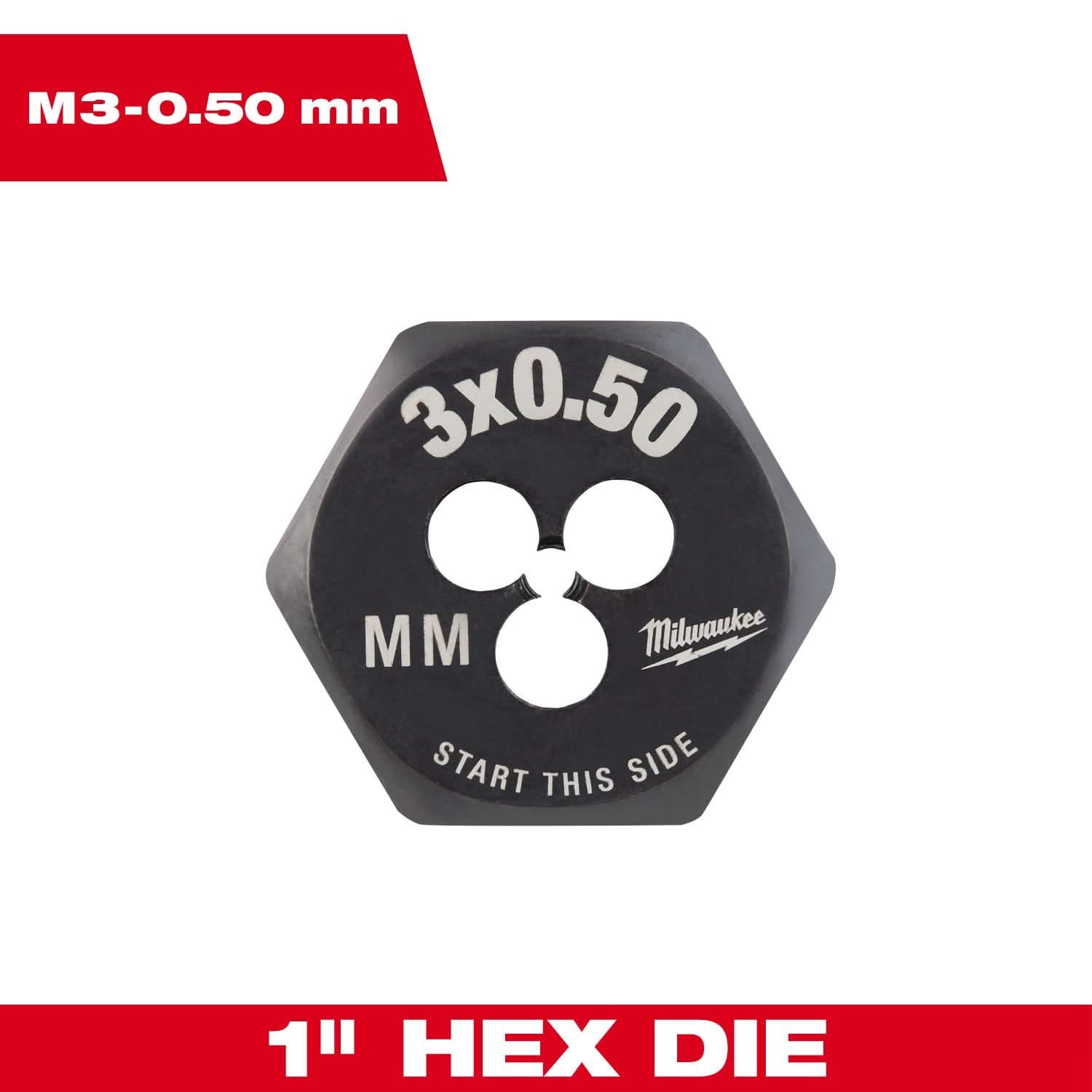 Milwaukee 49-57-5311 M3-0.50 mm 1-Inch Hex Threading Die