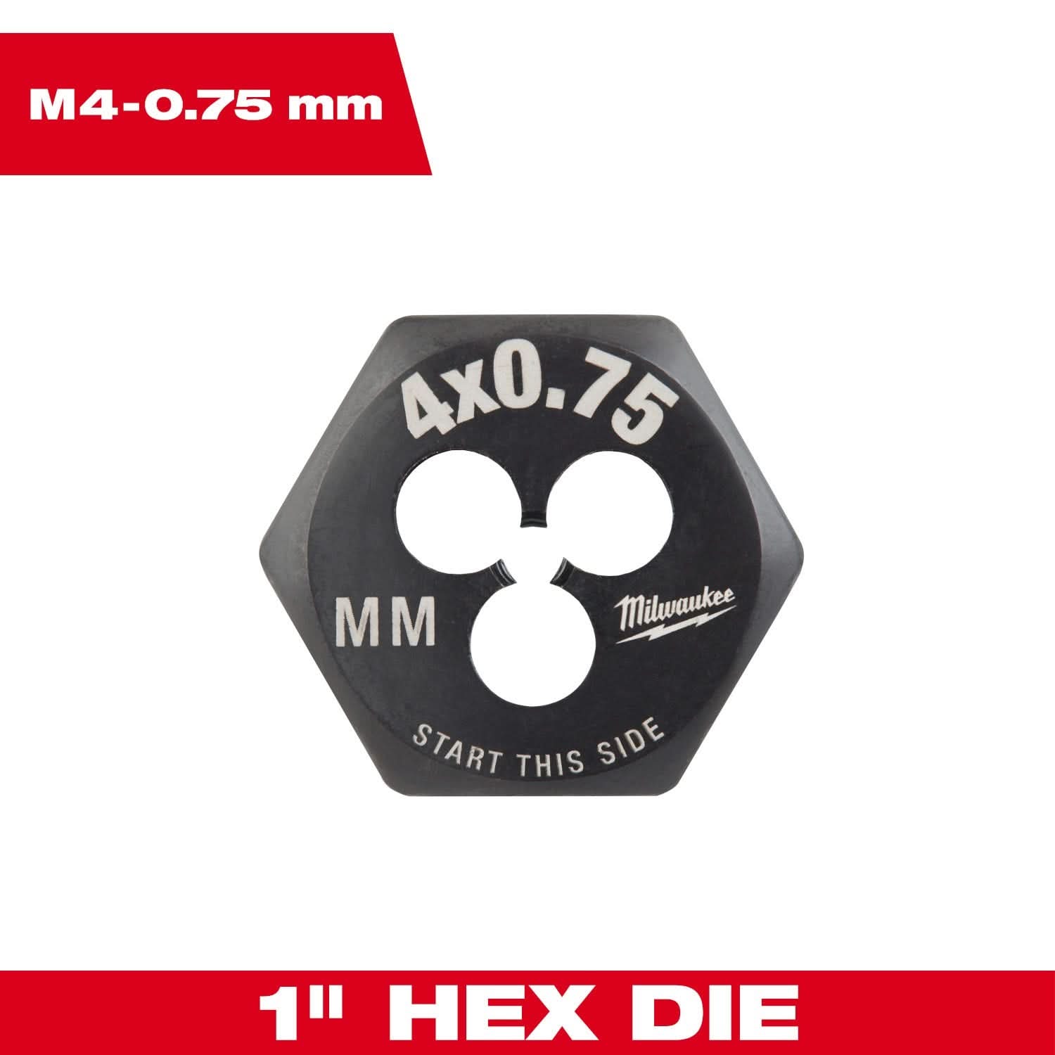 Milwaukee 49-57-5320 M4-0.75 mm 1-Inch Hex Threading Die