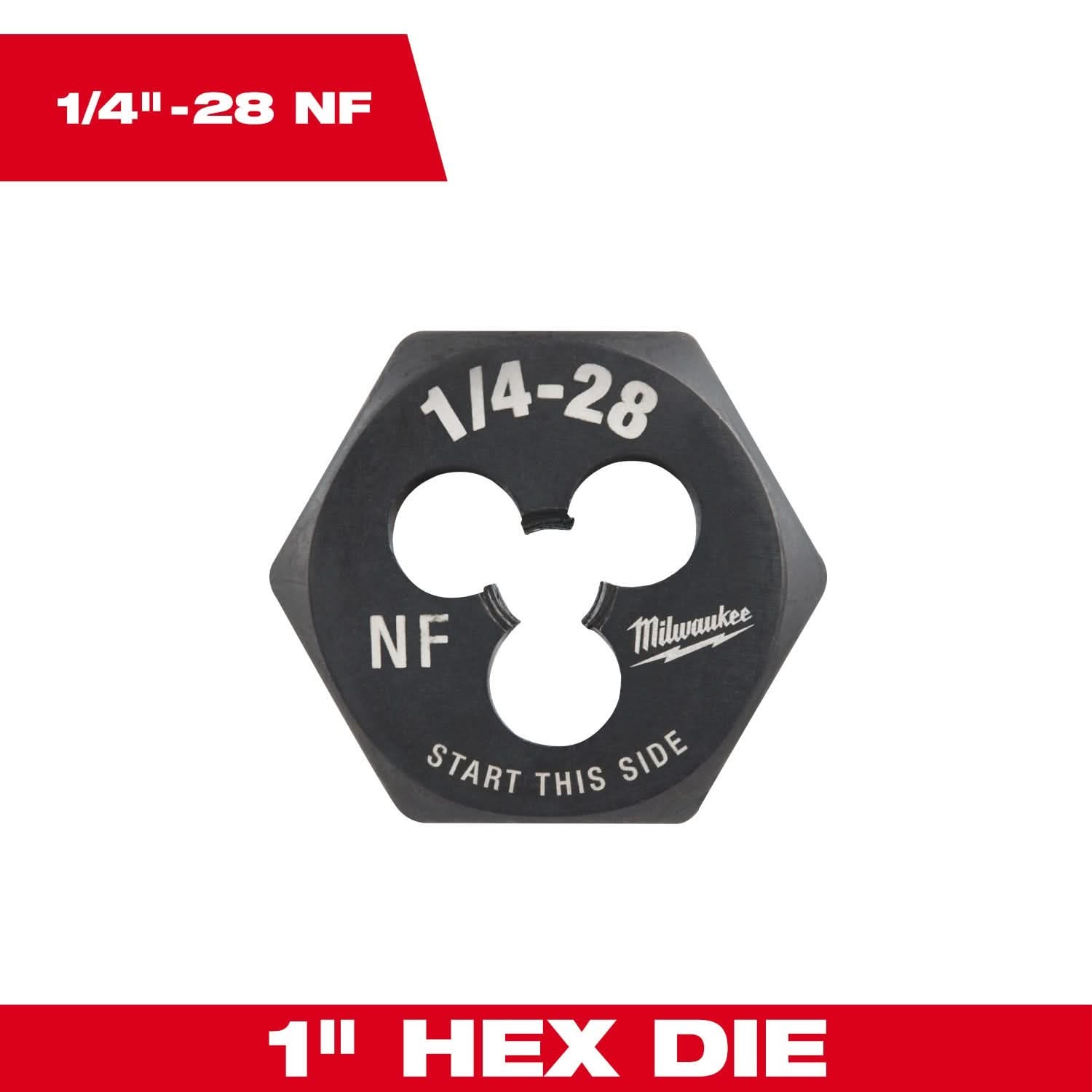Milwaukee 49-57-5338 1/4"-28 NF 1-Inch Hex Threading Die