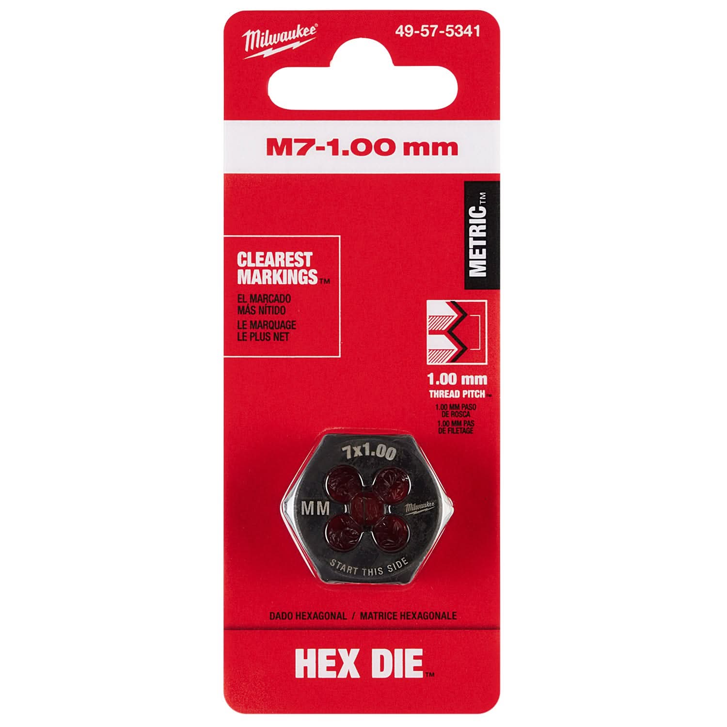 Milwaukee 49-57-5341 M7-1.00 mm 1-Inch Hex Threading Die