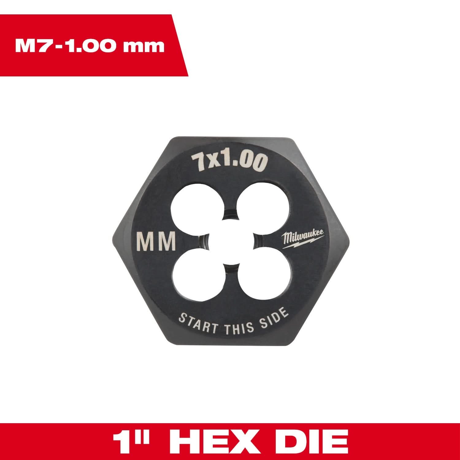 Milwaukee 49-57-5341 M7-1.00 mm 1-Inch Hex Threading Die