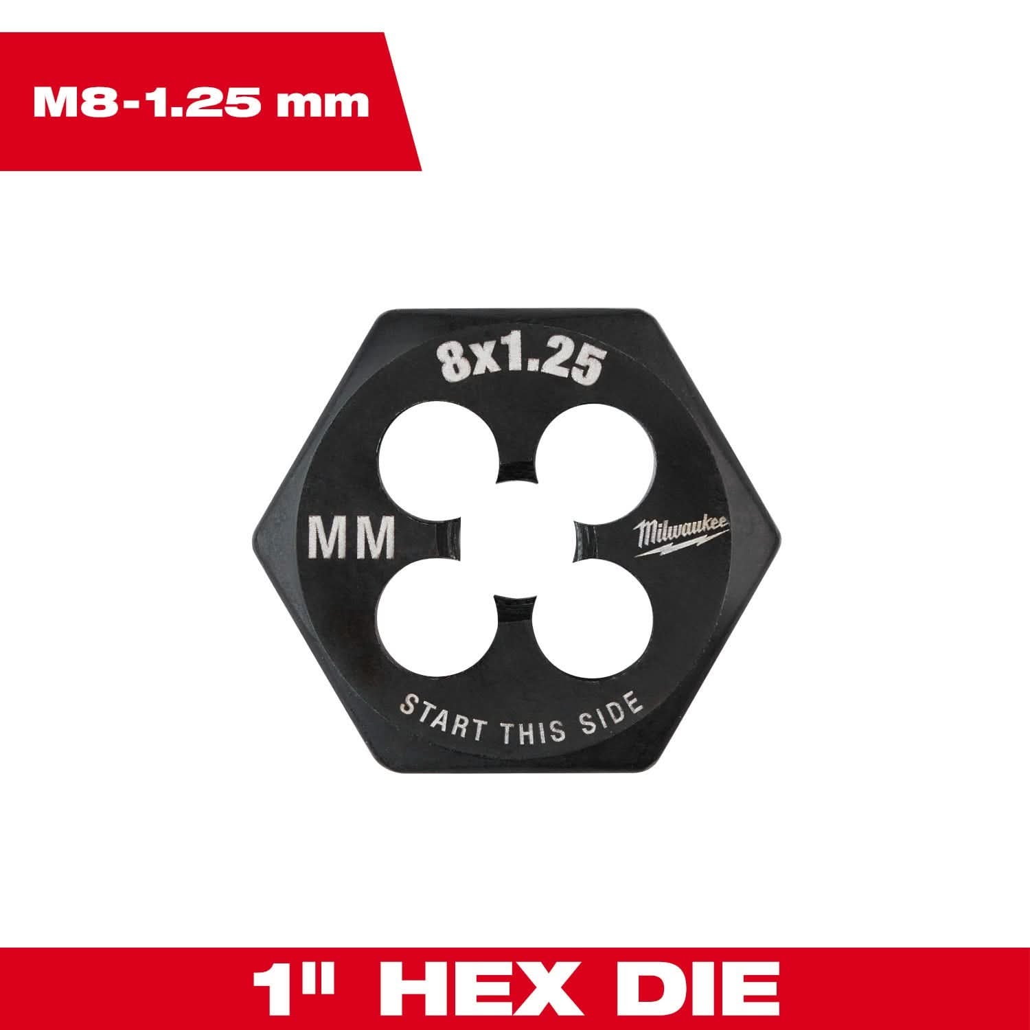 Milwaukee 49-57-5343 M8-1.25 mm 1-Inch Hex Threading Die