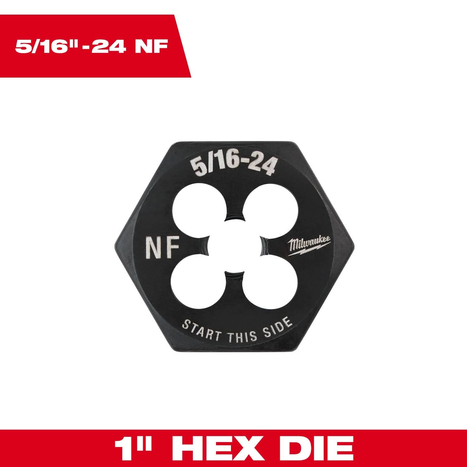 Milwaukee 49-57-5344 5/16"-24 NF 1-Inch Hex Threading Die
