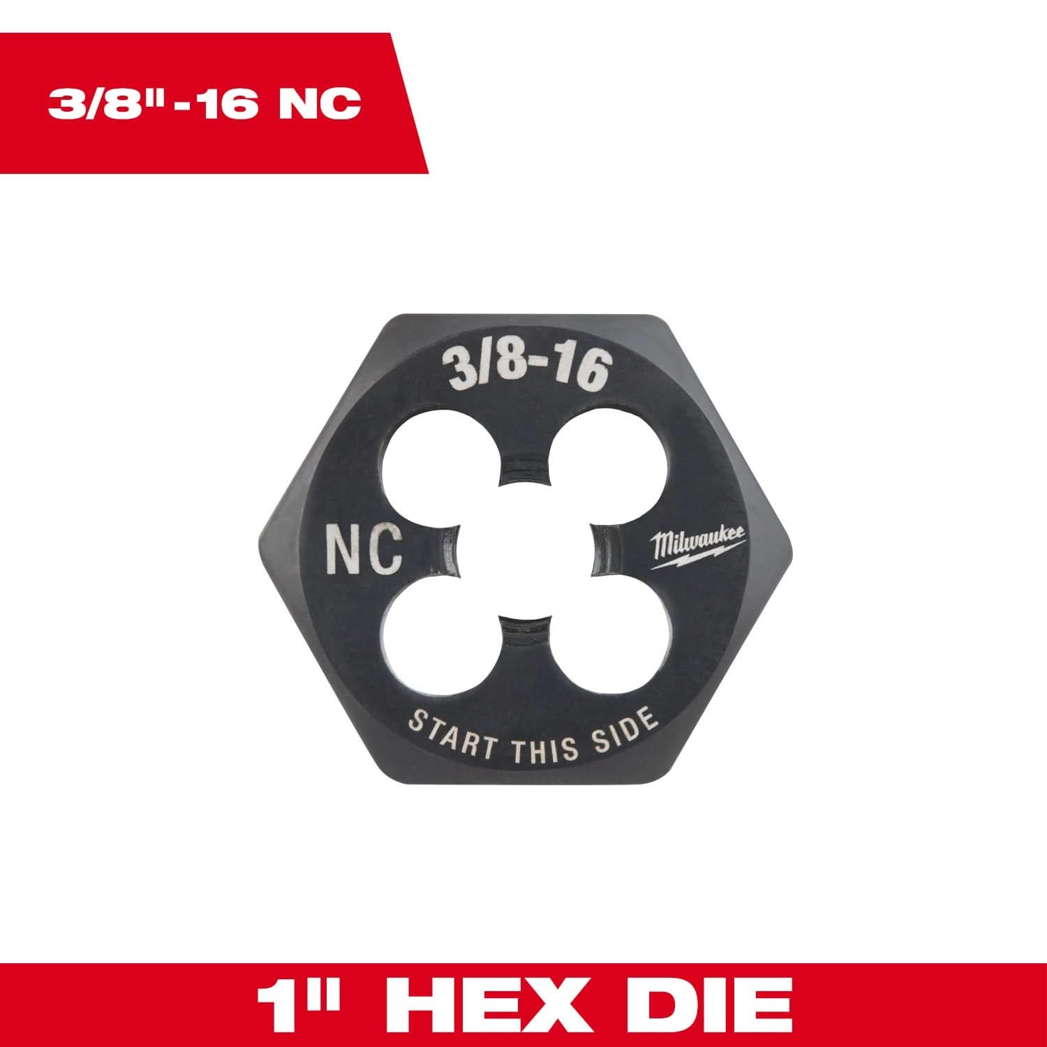 Milwaukee 49-57-5348 3/8"-16 NC 1-Inch Hex Threading Die