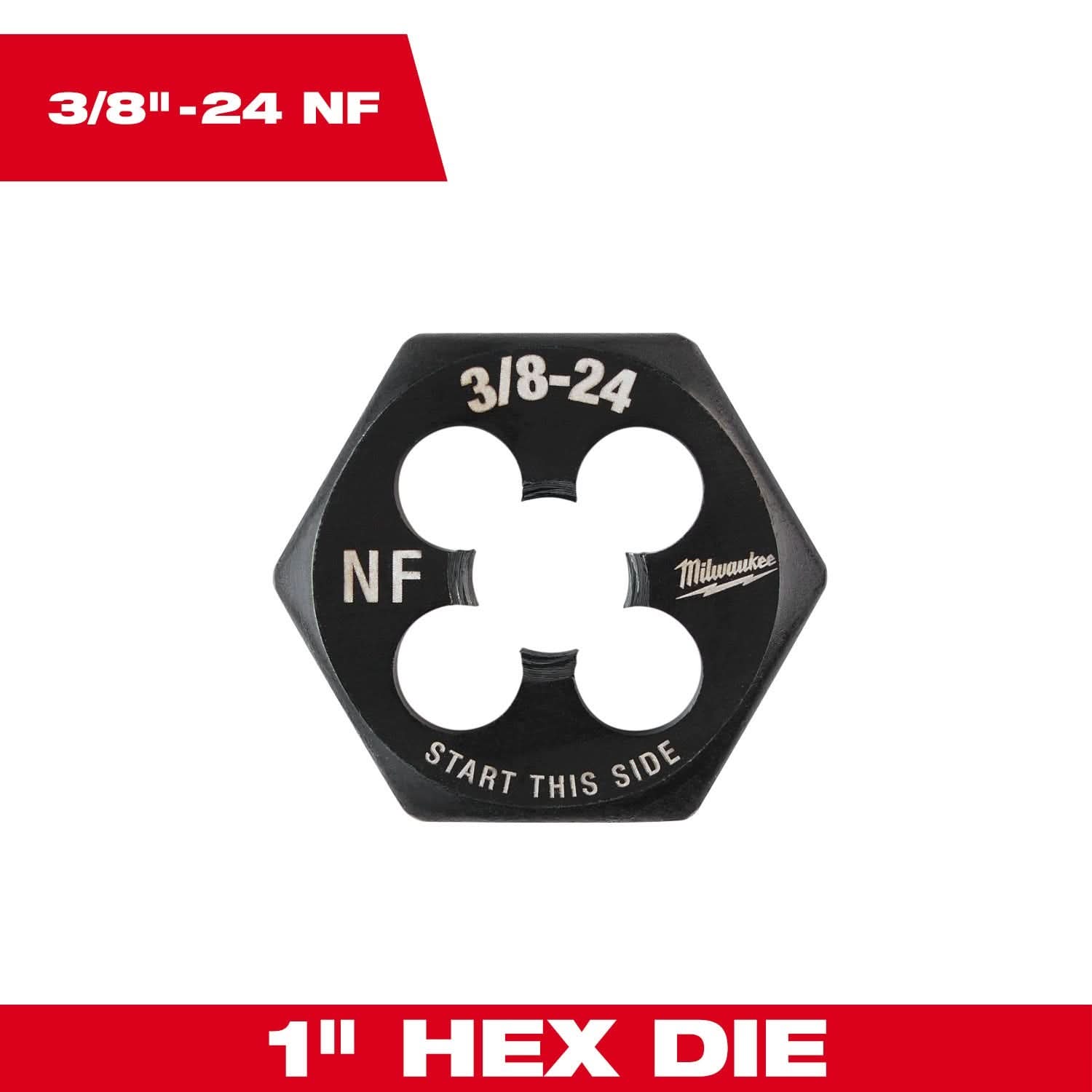 Milwaukee 49-57-5351 3/8"-24 NF 1-Inch Hex Threading Die