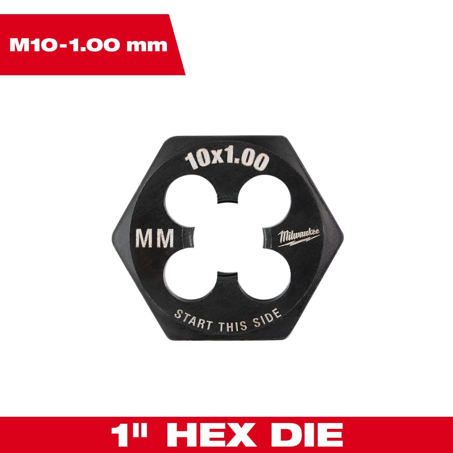 Milwaukee 49-57-5354 M10-1.00 mm 1-Inch Hex Threading Die