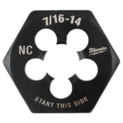 Milwaukee 49-57-5355 7/16"-14 NC 1-Inch Hex Threading Die