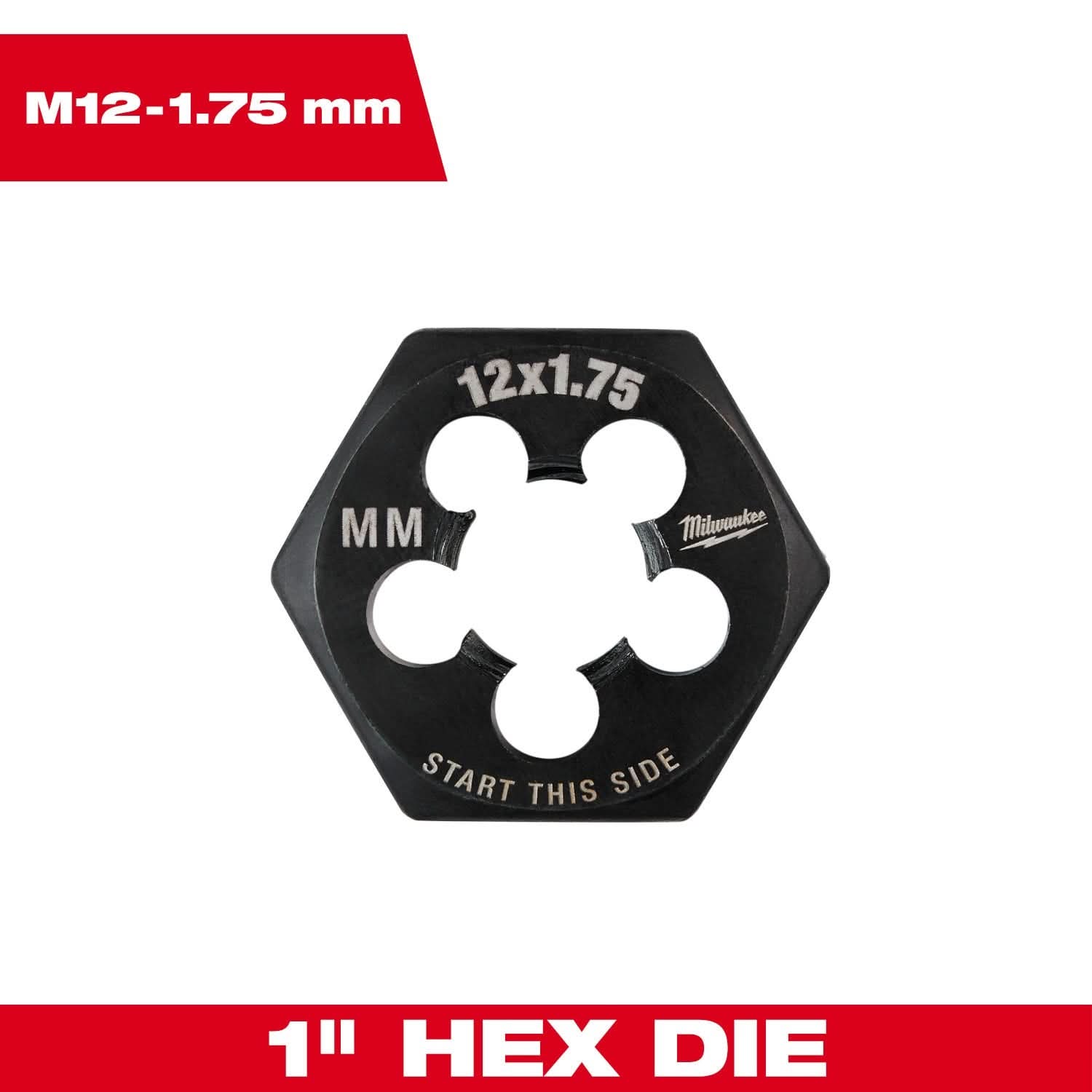 Milwaukee 49-57-5358 M12-1.75 mm 1-Inch Hex Threading Die