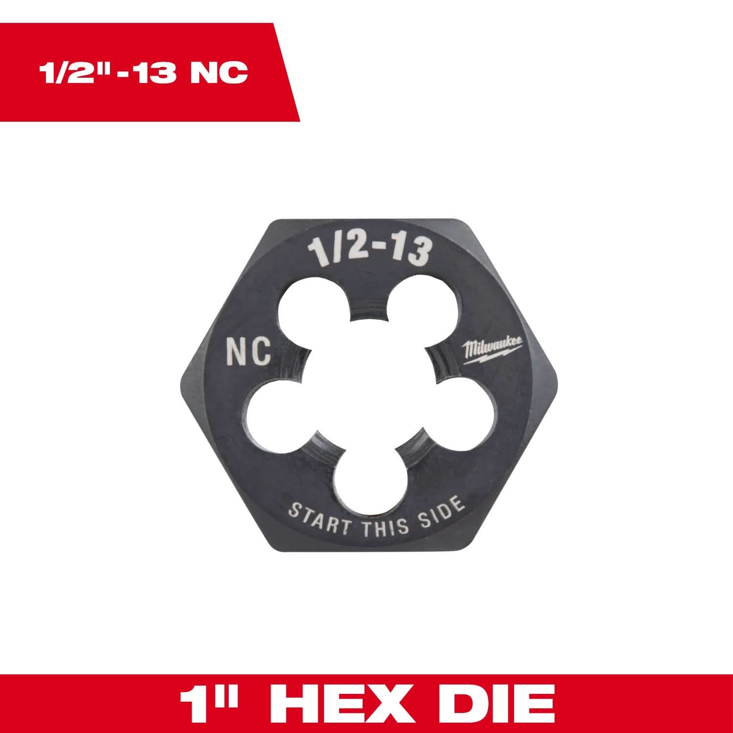 Milwaukee 49-57-5360 1/2"-13 NC 1-Inch Hex Threading Die